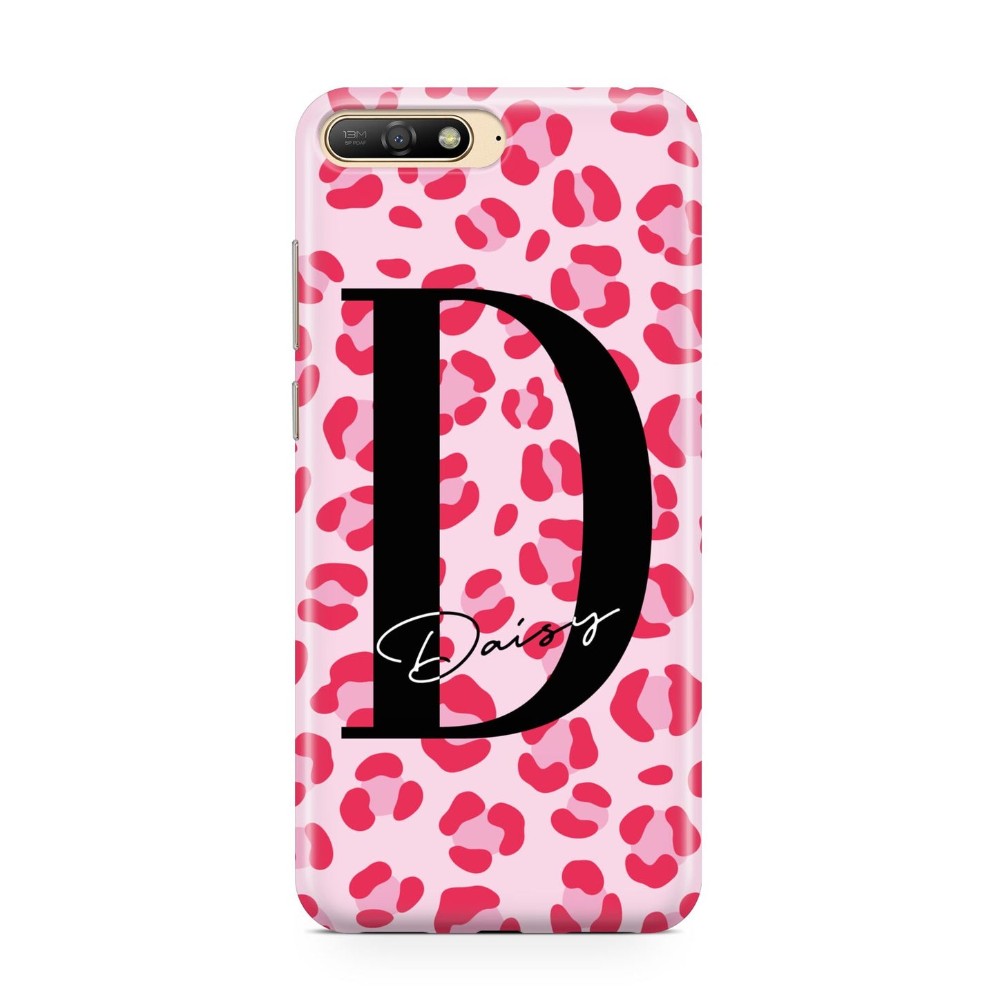 Personalised Leopard Print Pink Red Huawei Y6 2018