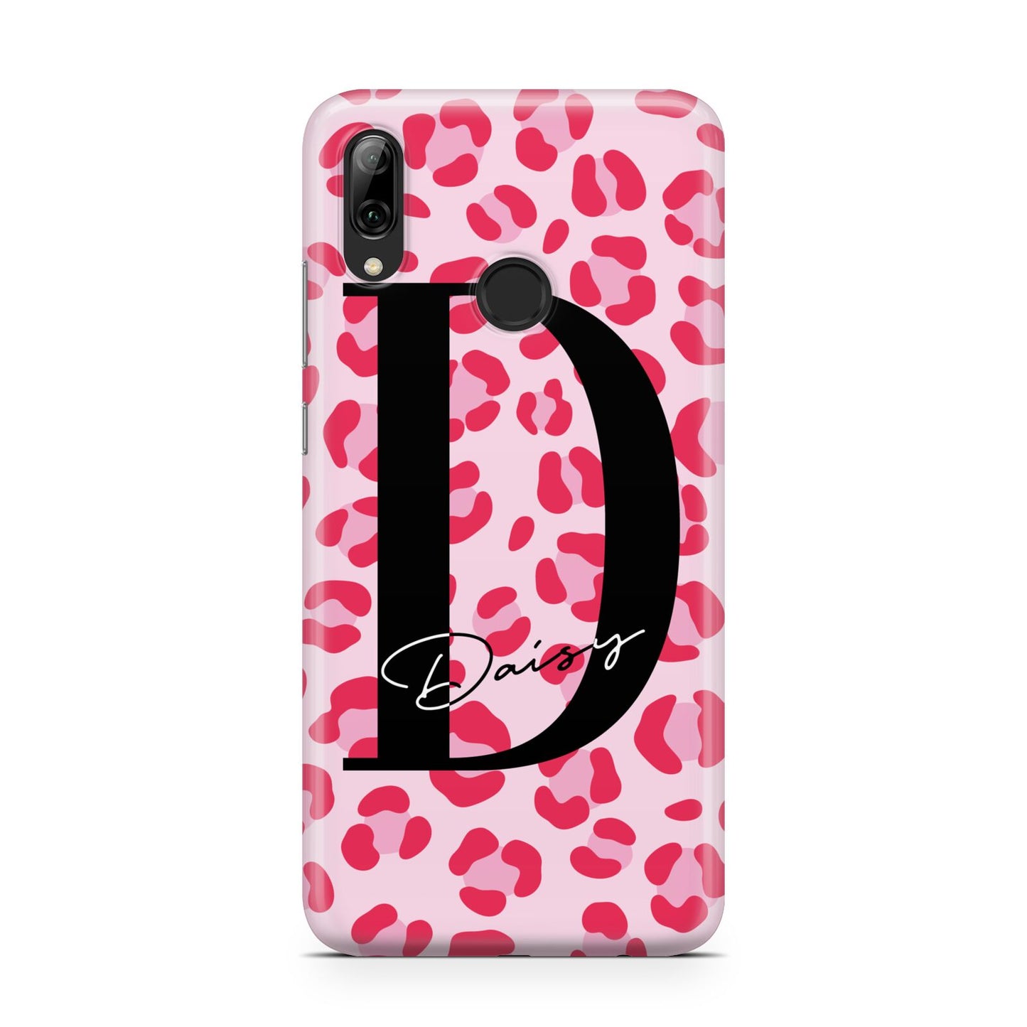 Personalised Leopard Print Pink Red Huawei Y7 2019