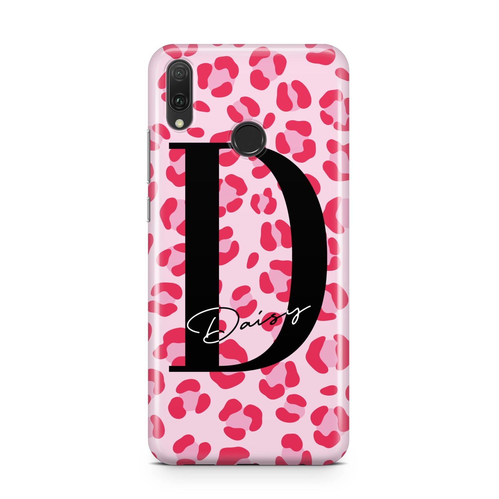 Personalised Leopard Print Pink Red Huawei Y9 2019