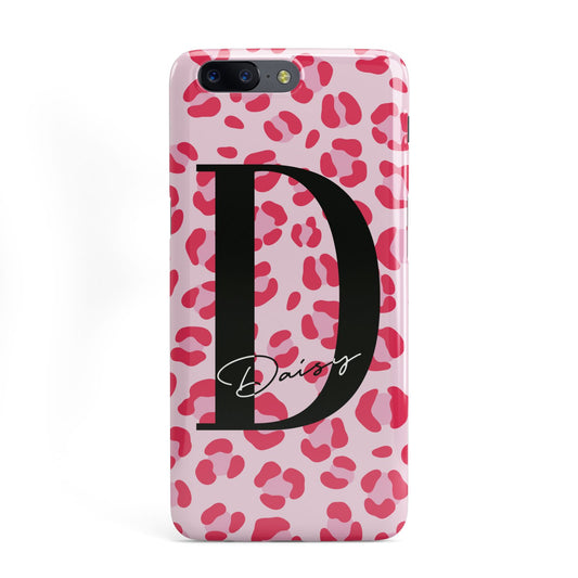 Personalised Leopard Print Pink Red OnePlus Case