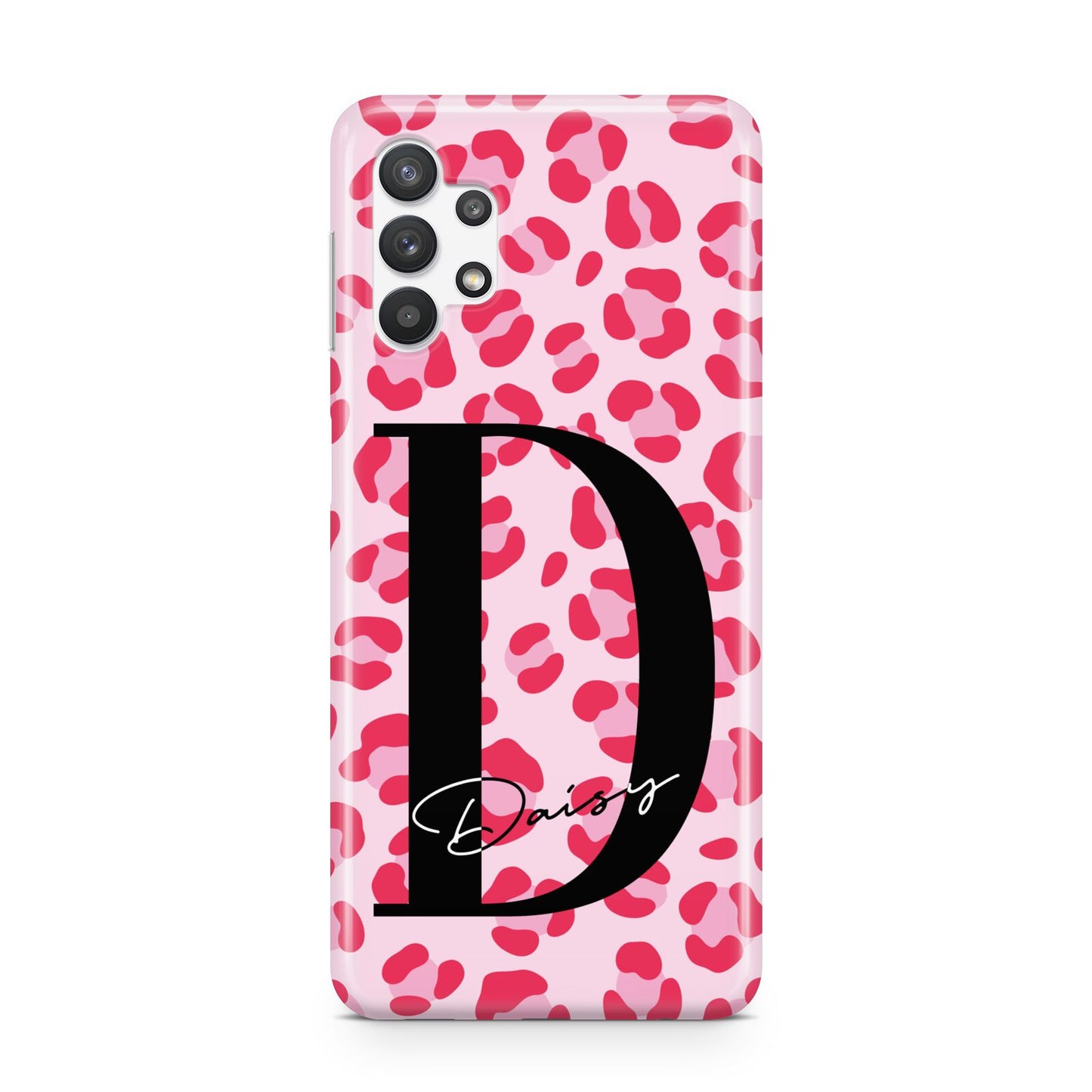 Personalised Leopard Print Pink Red Samsung A32 5G Case