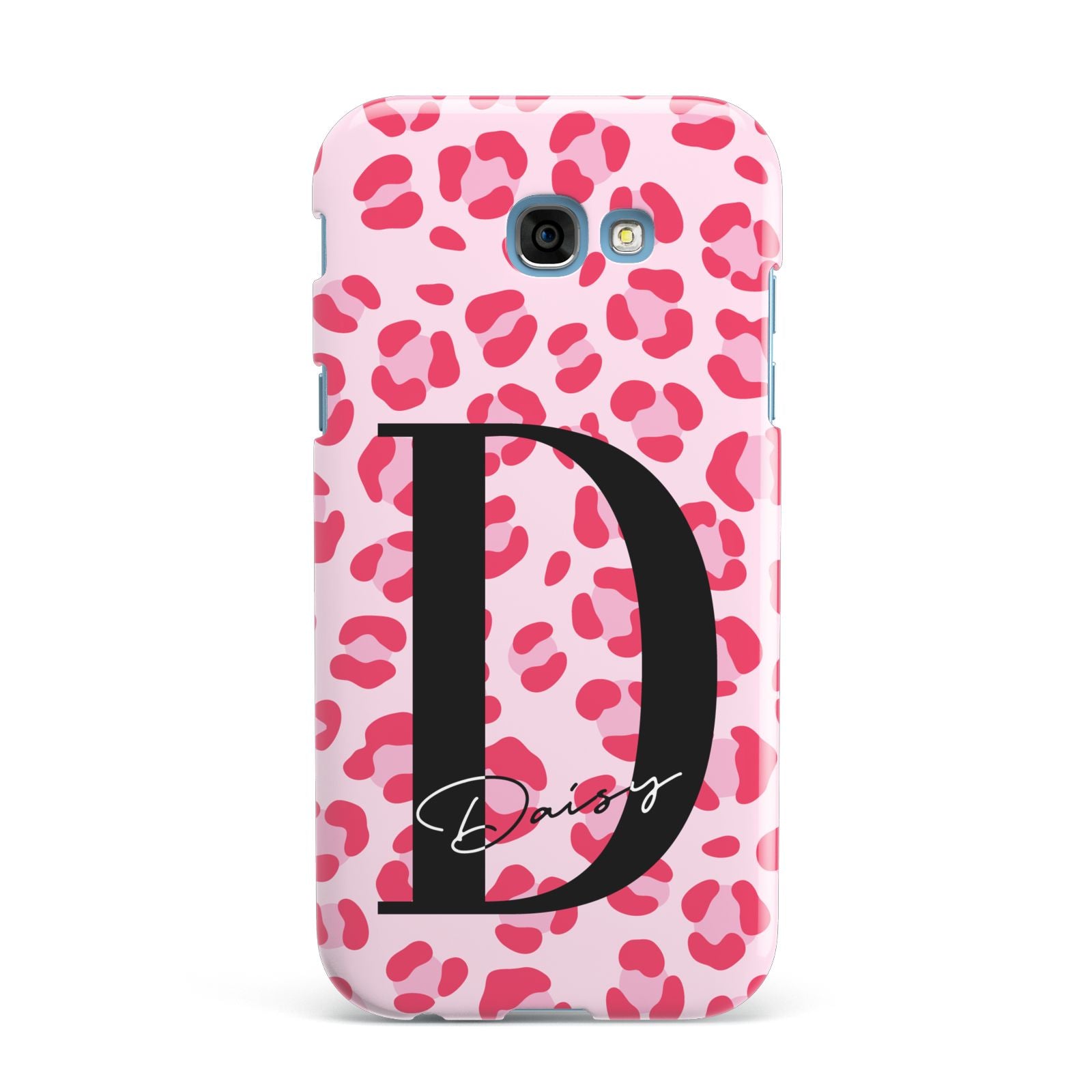 Personalised Leopard Print Pink Red Samsung Galaxy A7 2017 Case