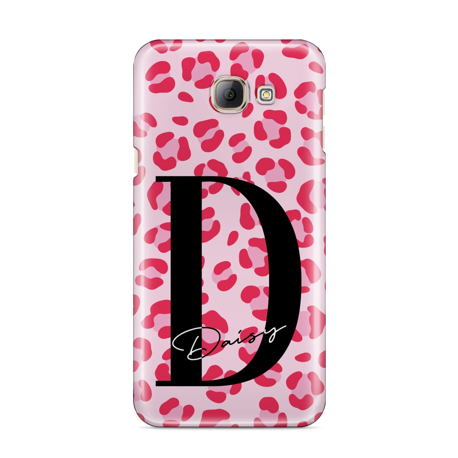 Personalised Leopard Print Pink Red Samsung Galaxy A8 2016 Case