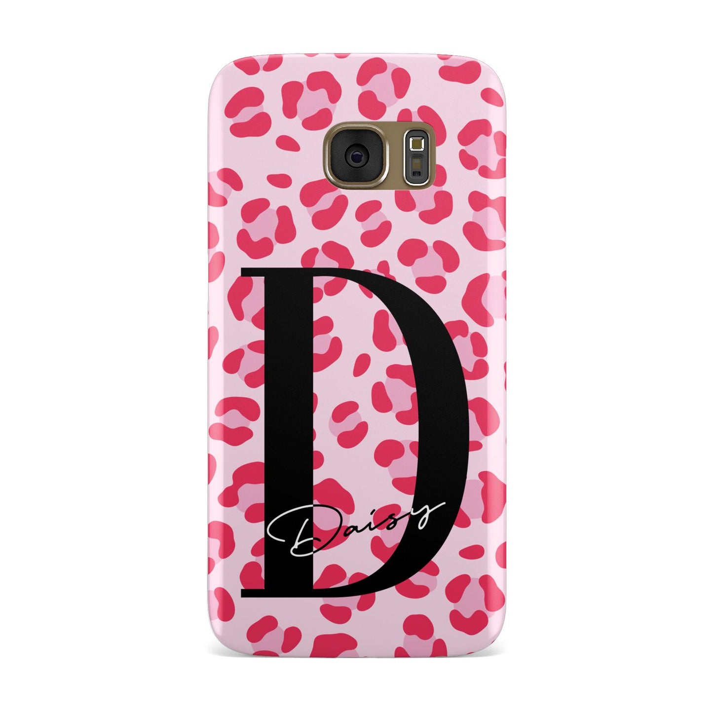 Personalised Leopard Print Pink Red Samsung Galaxy Case