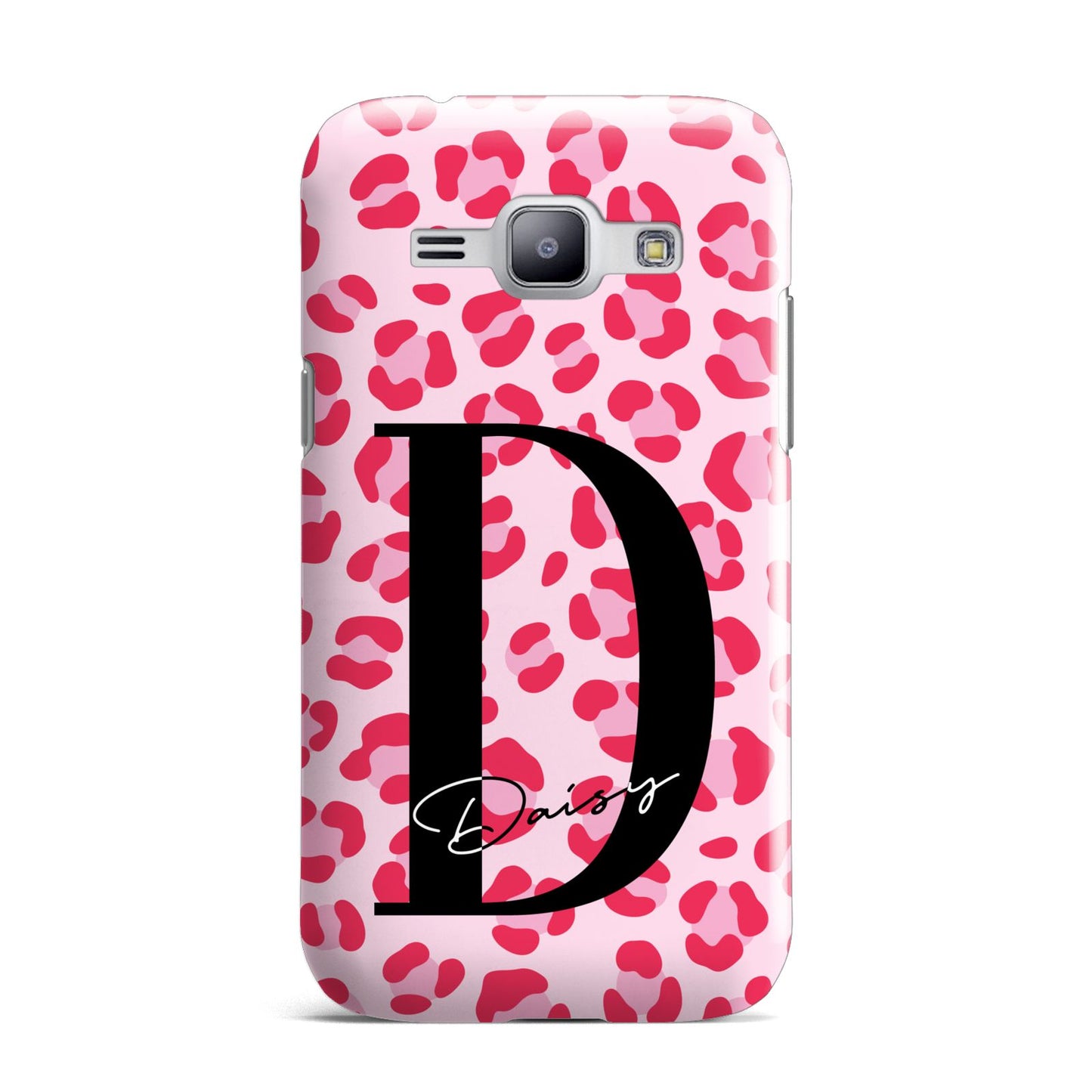 Personalised Leopard Print Pink Red Samsung Galaxy J1 2015 Case