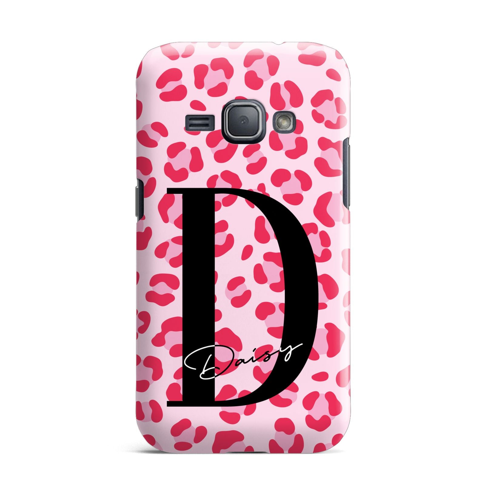 Personalised Leopard Print Pink Red Samsung Galaxy J1 2016 Case