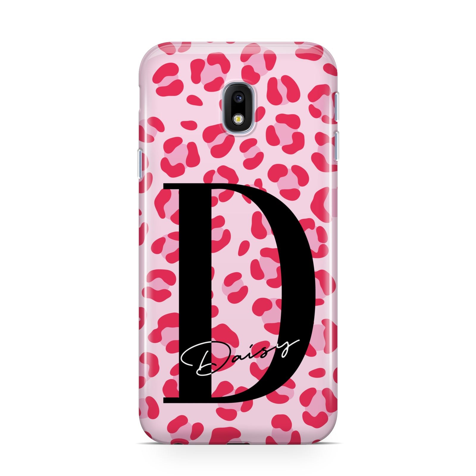 Personalised Leopard Print Pink Red Samsung Galaxy J3 2017 Case