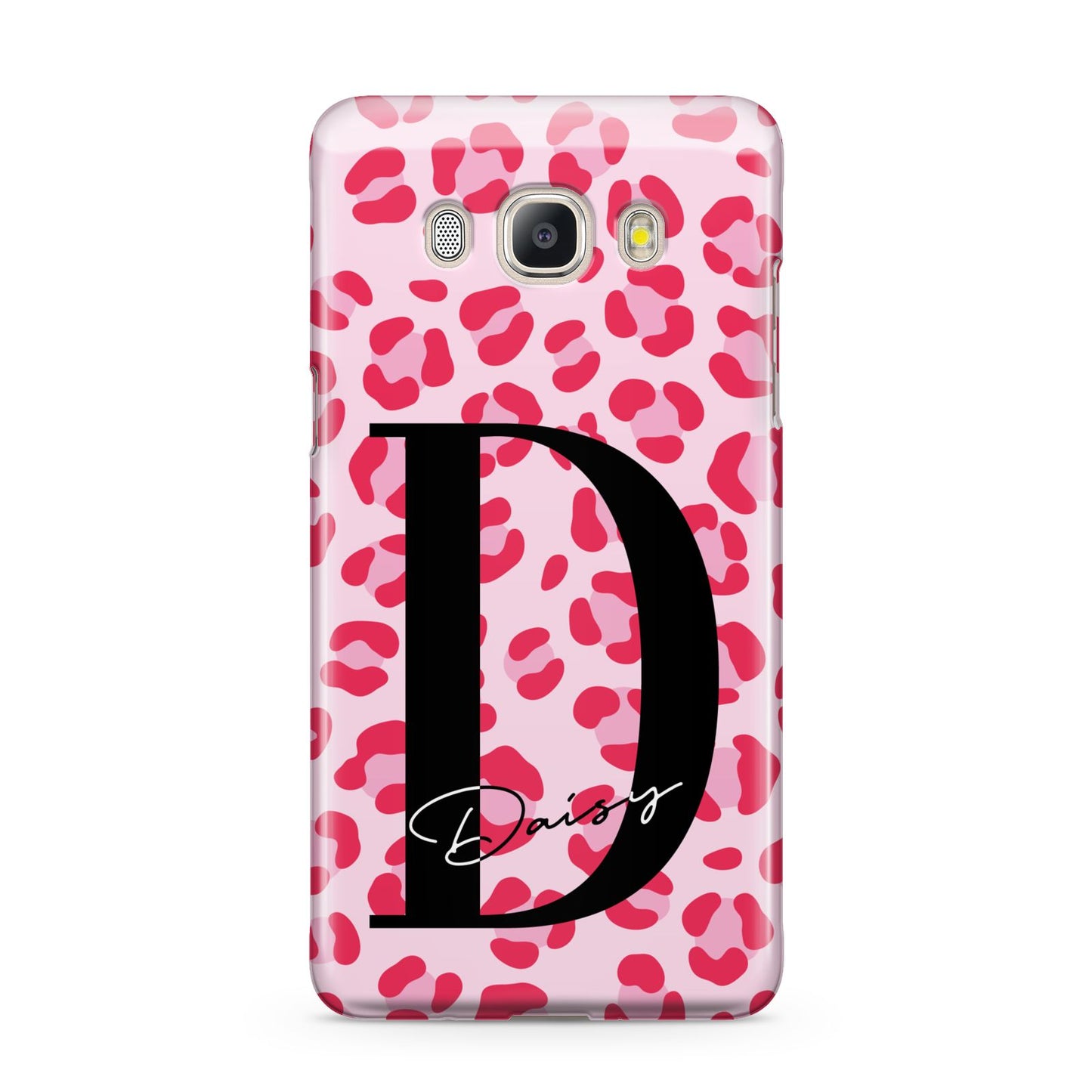 Personalised Leopard Print Pink Red Samsung Galaxy J5 2016 Case