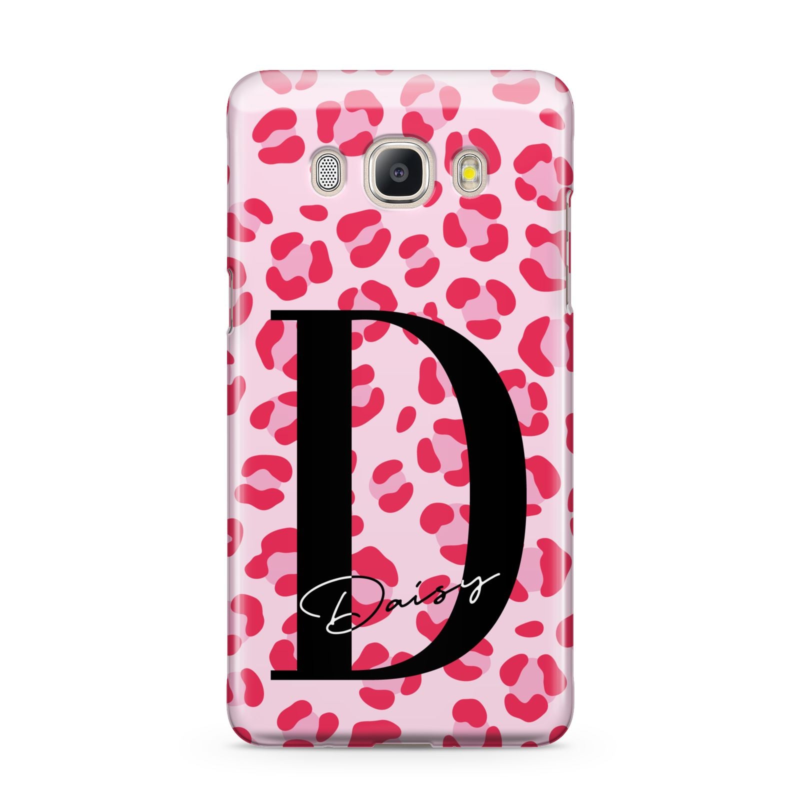 Personalised Leopard Print Pink Red Samsung Galaxy J5 2016 Case