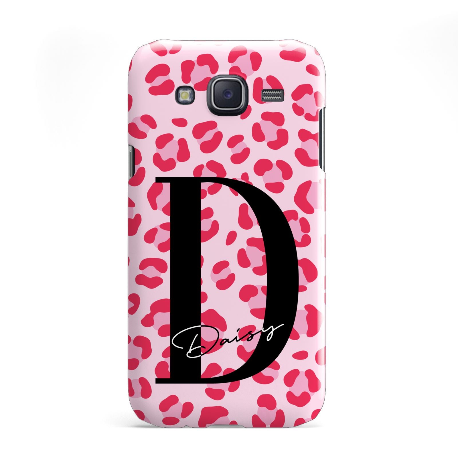 Personalised Leopard Print Pink Red Samsung Galaxy J5 Case