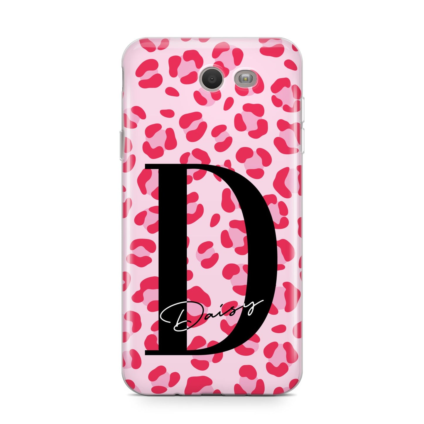 Personalised Leopard Print Pink Red Samsung Galaxy J7 2017 Case