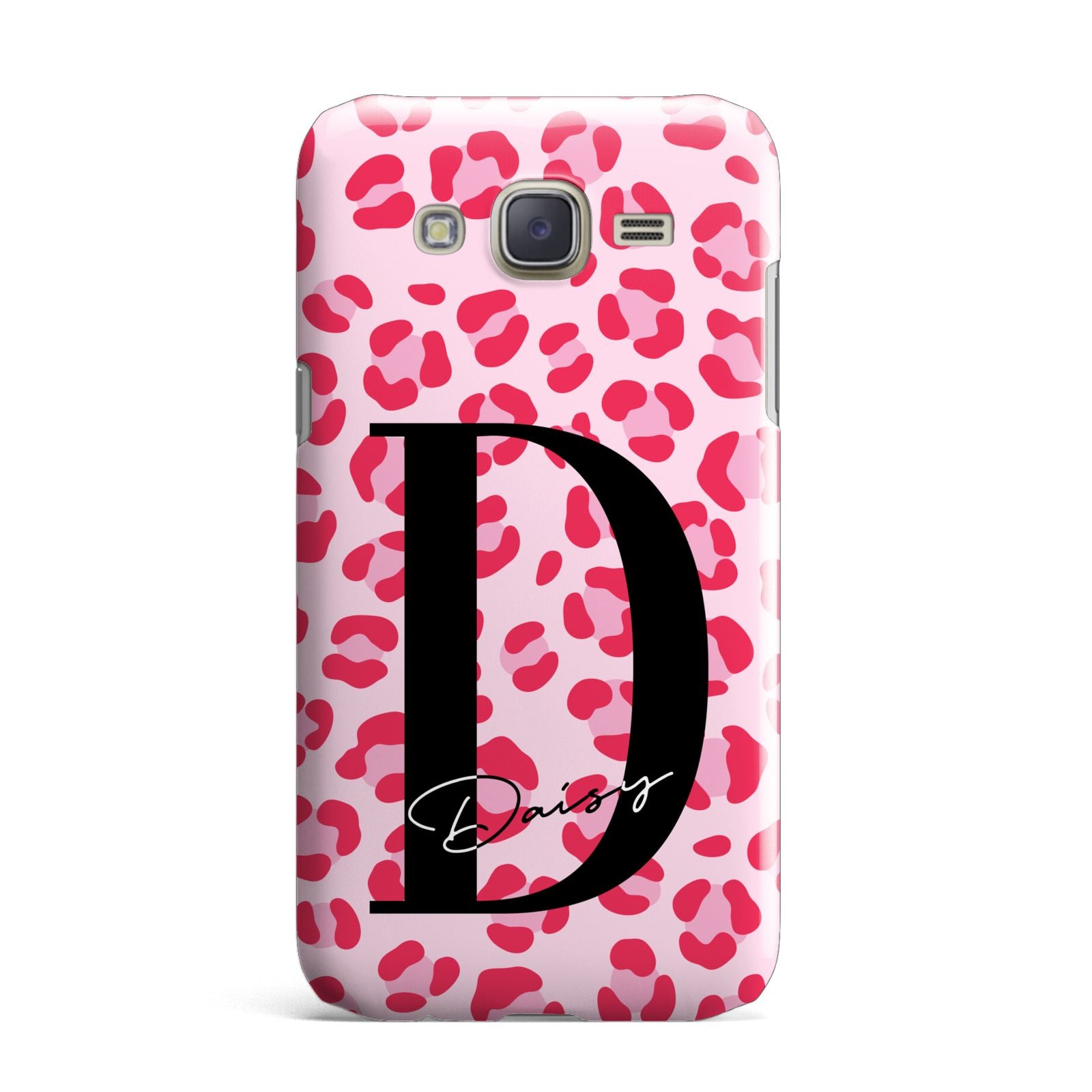 Personalised Leopard Print Pink Red Samsung Galaxy J7 Case