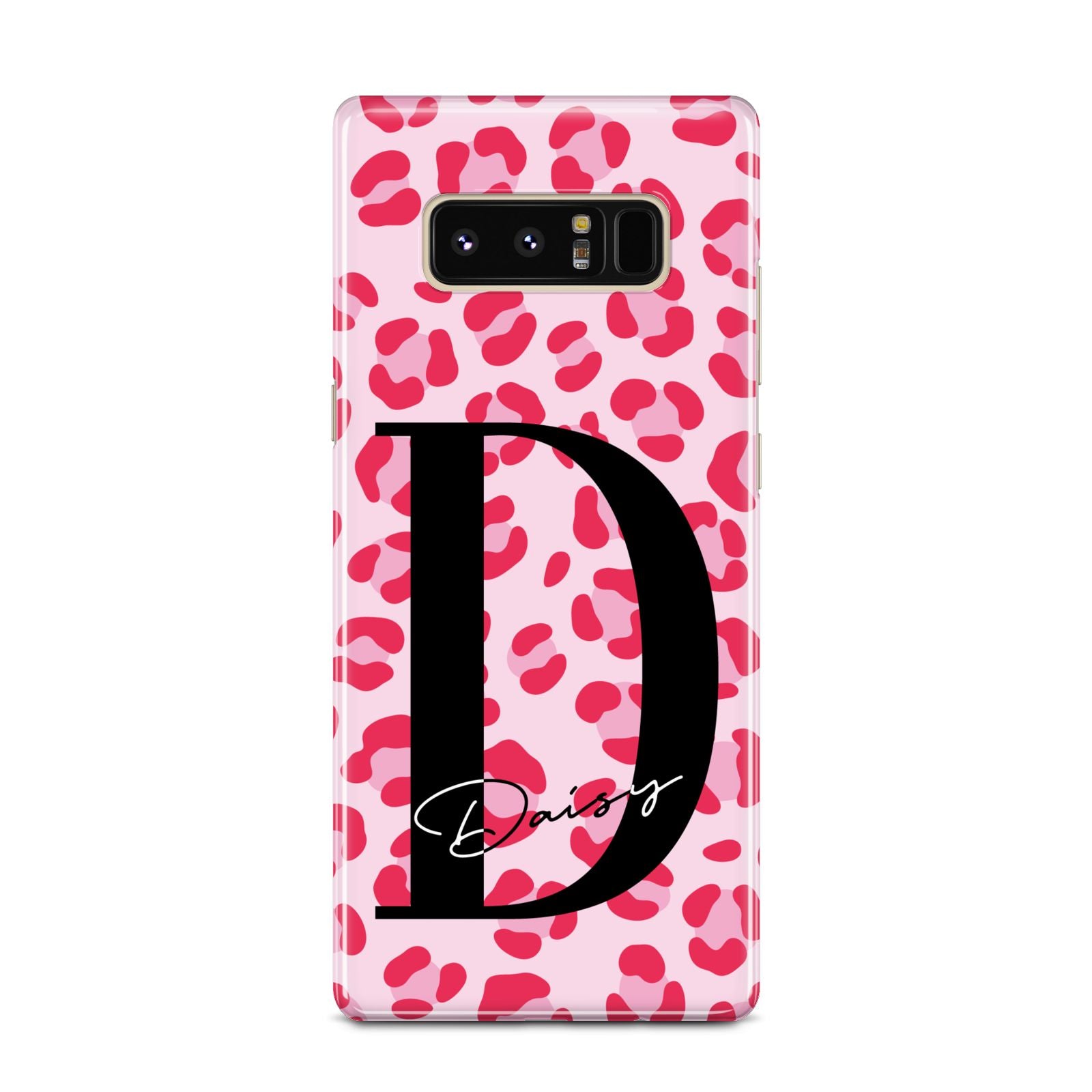 Personalised Leopard Print Pink Red Samsung Galaxy Note 8 Case