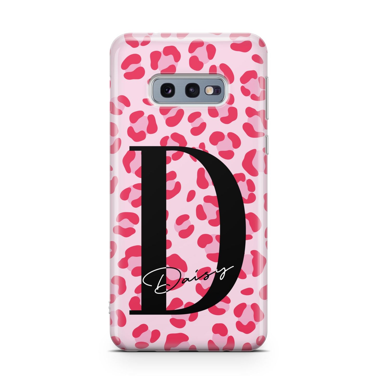 Personalised Leopard Print Pink Red Samsung Galaxy S10E Case