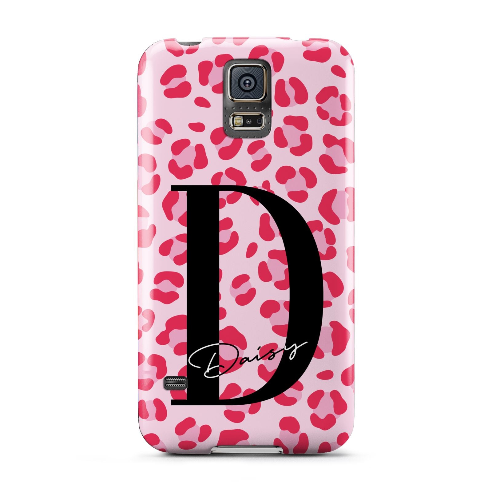 Personalised Leopard Print Pink Red Samsung Galaxy S5 Case