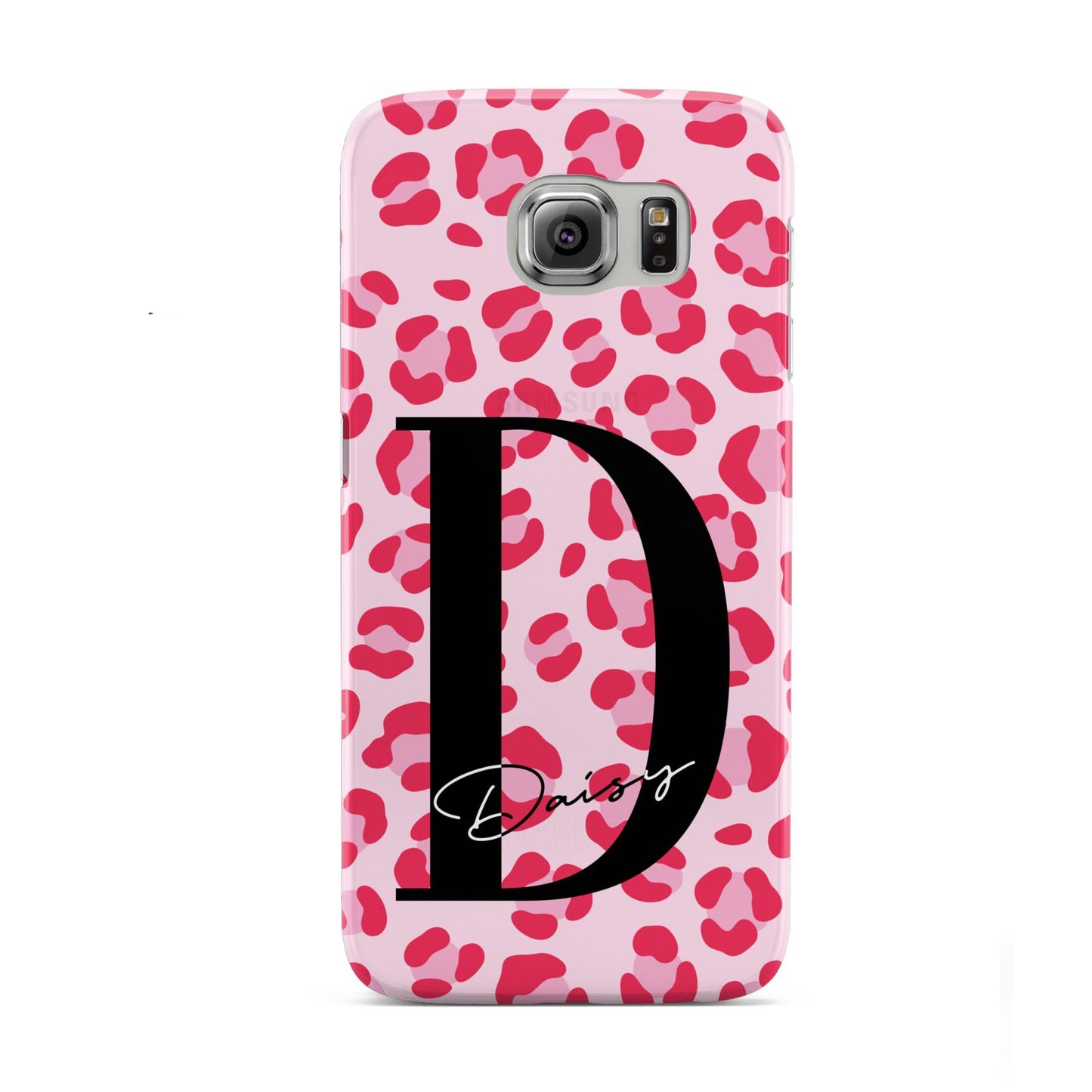 Personalised Leopard Print Pink Red Samsung Galaxy S6 Case