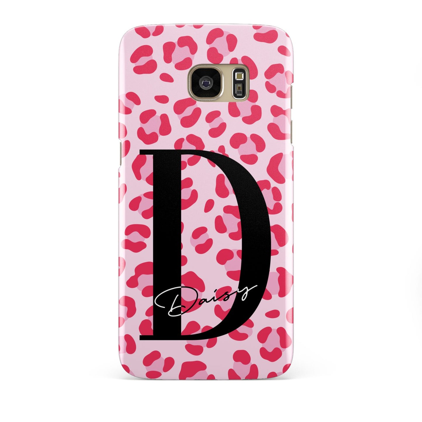 Personalised Leopard Print Pink Red Samsung Galaxy S7 Edge Case