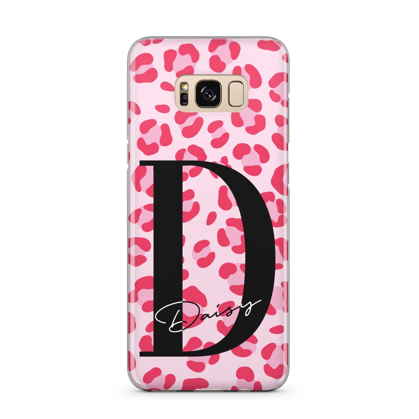 Personalised Leopard Print Pink Red Samsung Galaxy S8 Plus Case