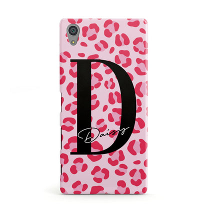 Personalised Leopard Print Pink Red Sony Xperia Case