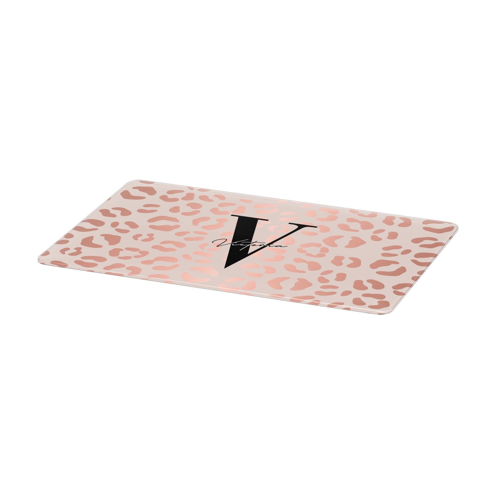 Personalised Leopard Print Rose Gold Apple MacBook Case Only