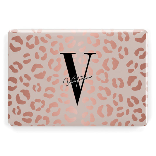 Personalised Leopard Print Rose Gold Apple MacBook Case