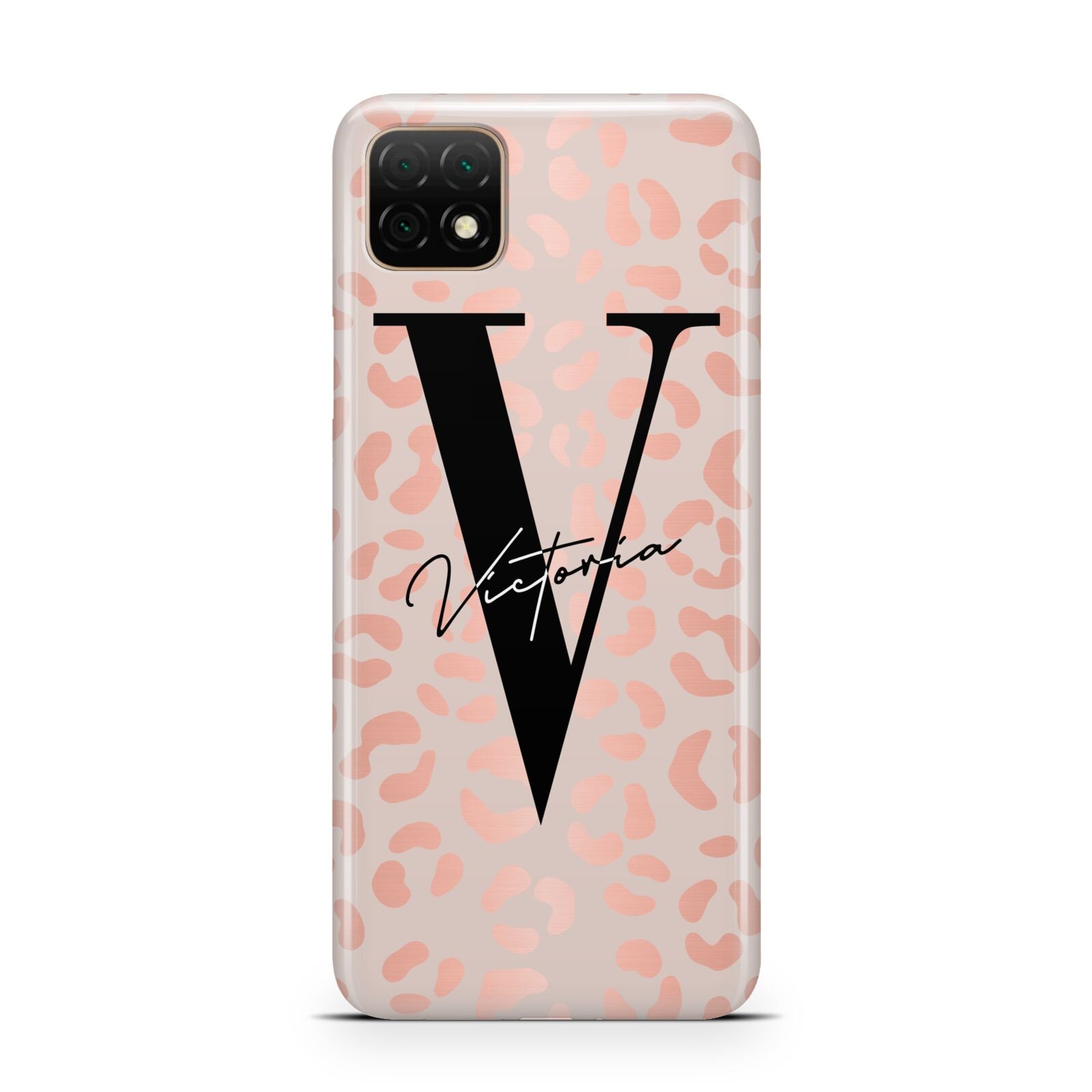 Personalised Leopard Print Rose Gold Huawei Enjoy 20 Phone Case