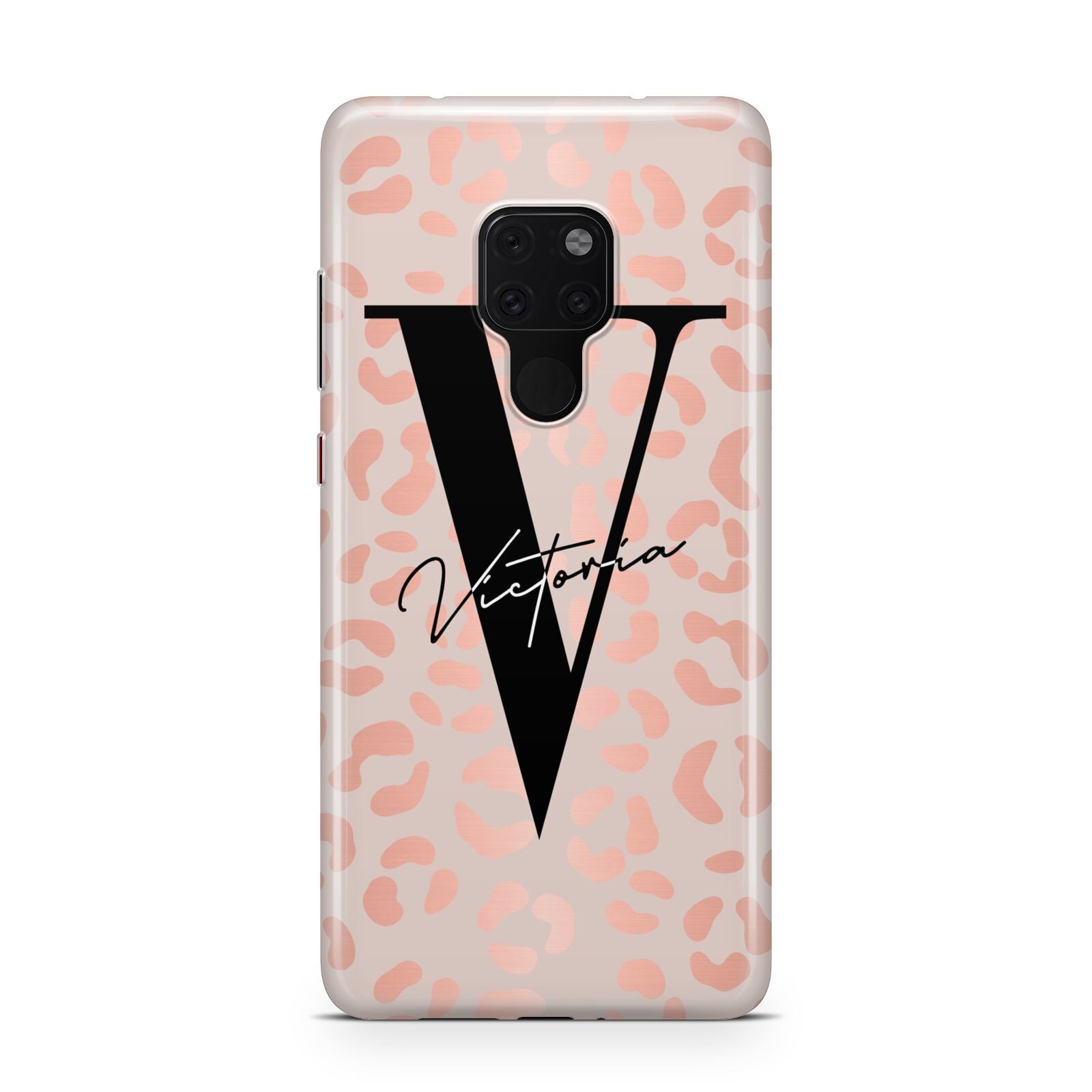 Personalised Leopard Print Rose Gold Huawei Mate 20 Phone Case