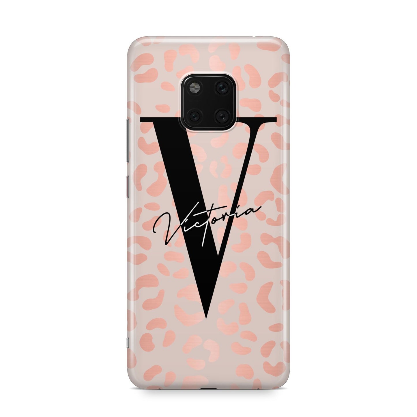 Personalised Leopard Print Rose Gold Huawei Mate 20 Pro Phone Case