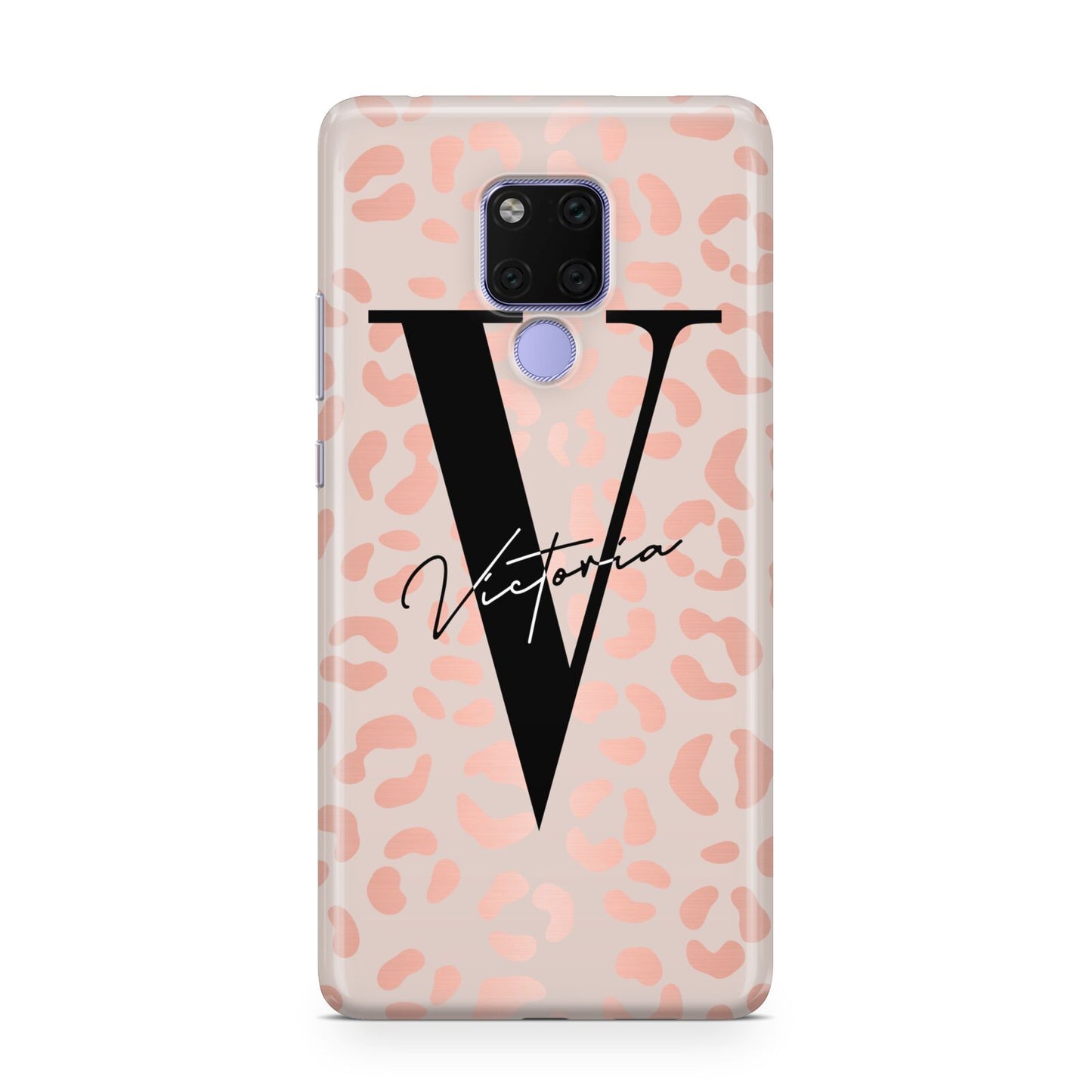 Personalised Leopard Print Rose Gold Huawei Mate 20X Phone Case