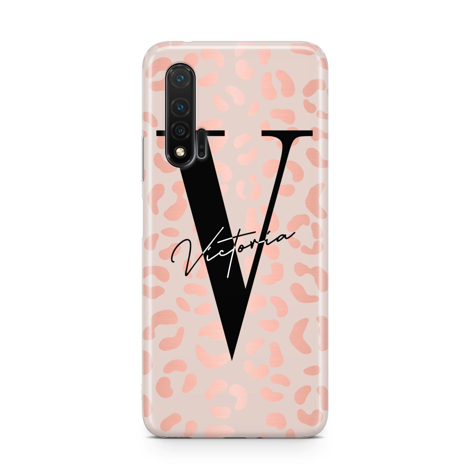 Personalised Leopard Print Rose Gold Huawei Nova 6 Phone Case