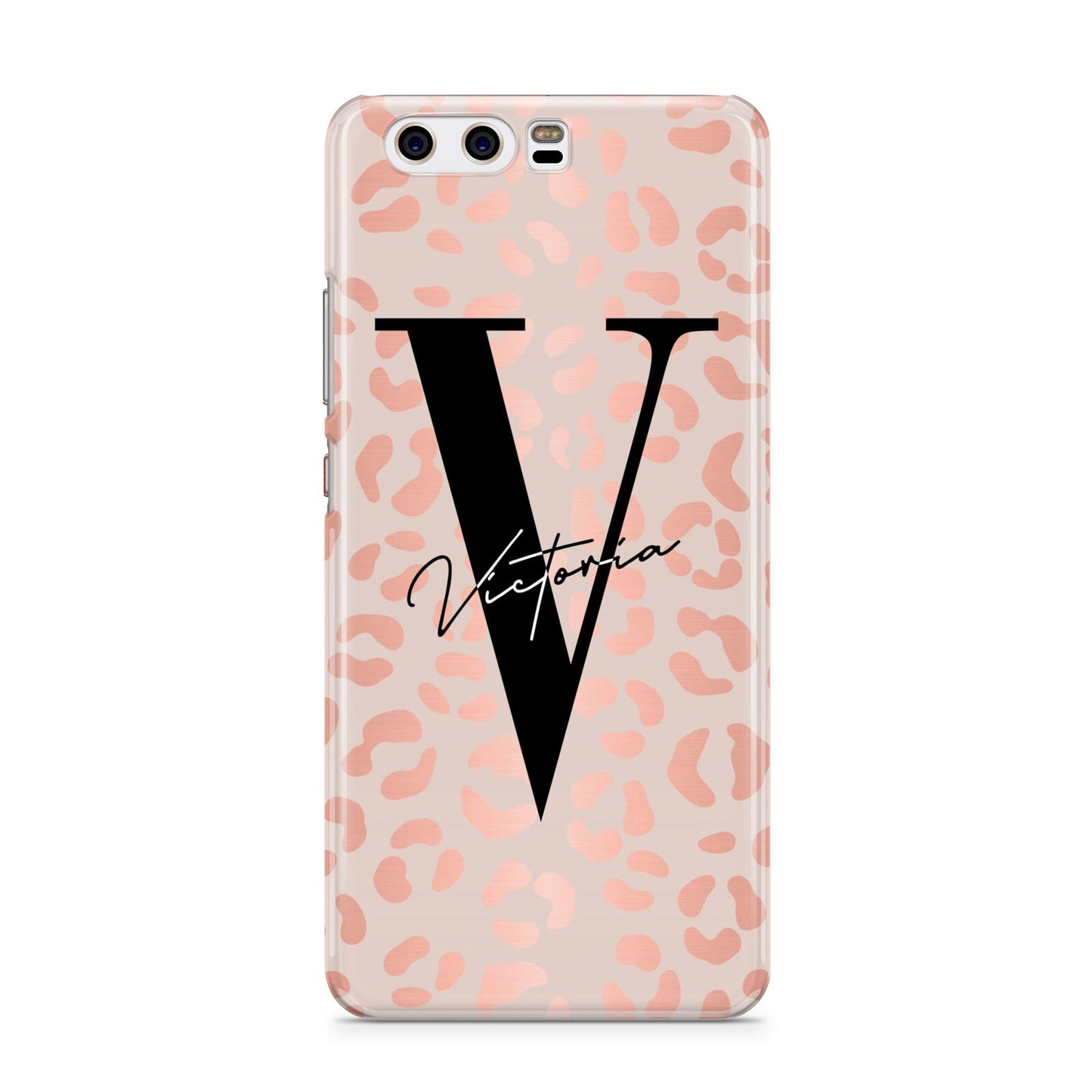 Personalised Leopard Print Rose Gold Huawei P10 Phone Case