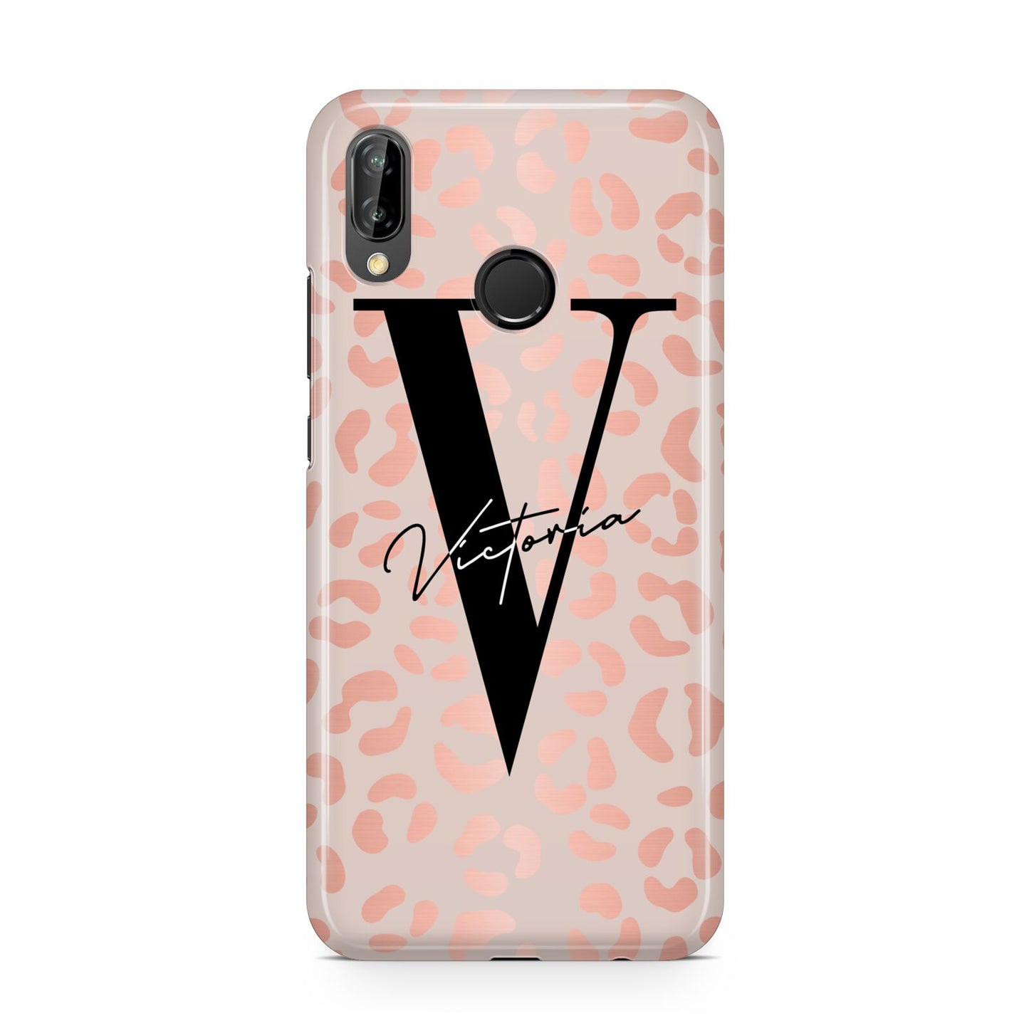 Personalised Leopard Print Rose Gold Huawei P20 Lite Phone Case