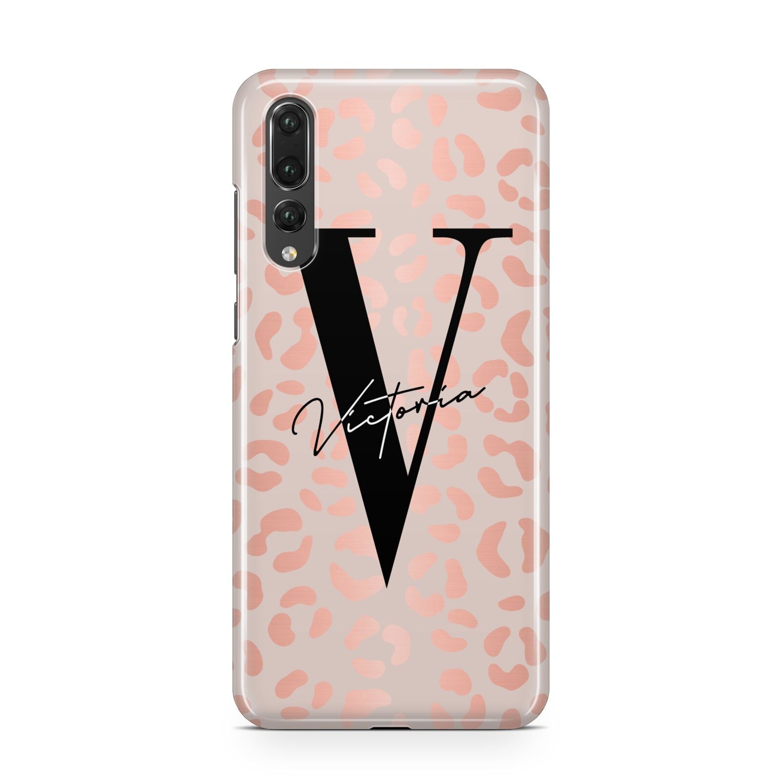 Personalised Leopard Print Rose Gold Huawei P20 Pro Phone Case