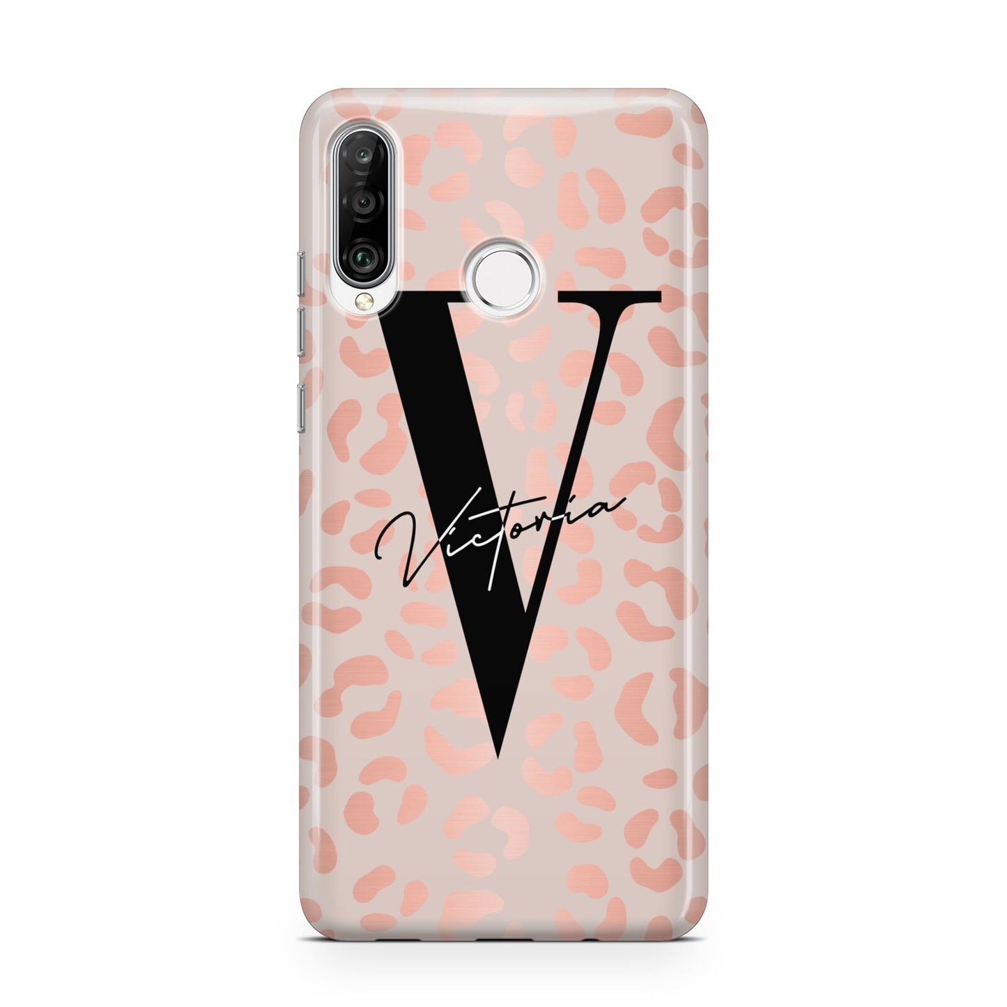 Personalised Leopard Print Rose Gold Huawei P30 Lite Phone Case