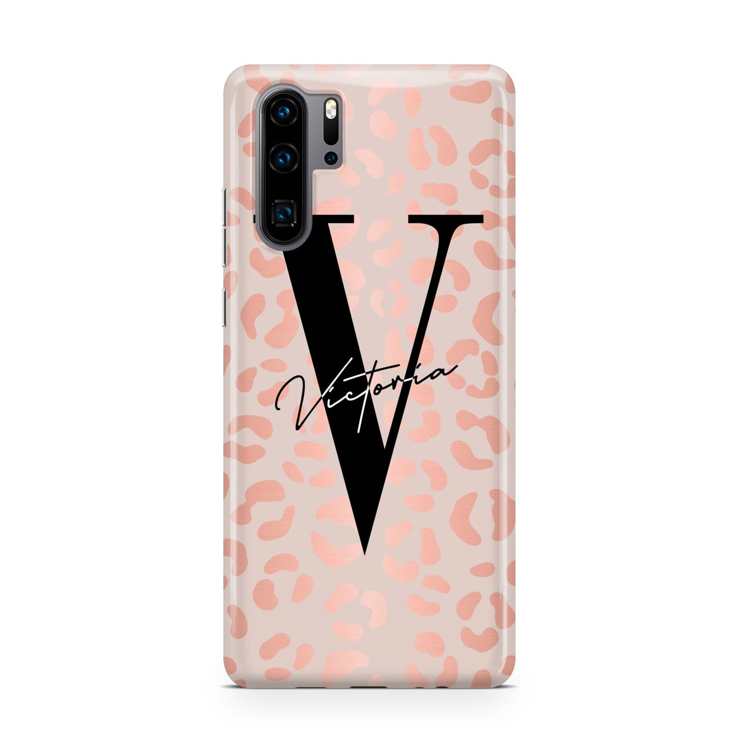 Personalised Leopard Print Rose Gold Huawei P30 Pro Phone Case