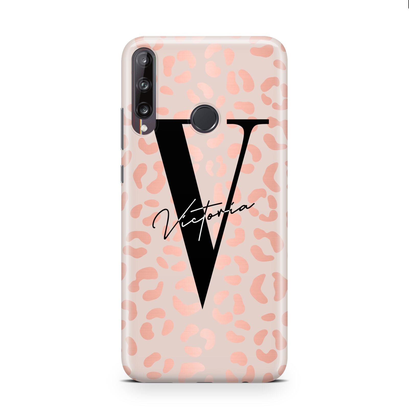 Personalised Leopard Print Rose Gold Huawei P40 Lite E Phone Case