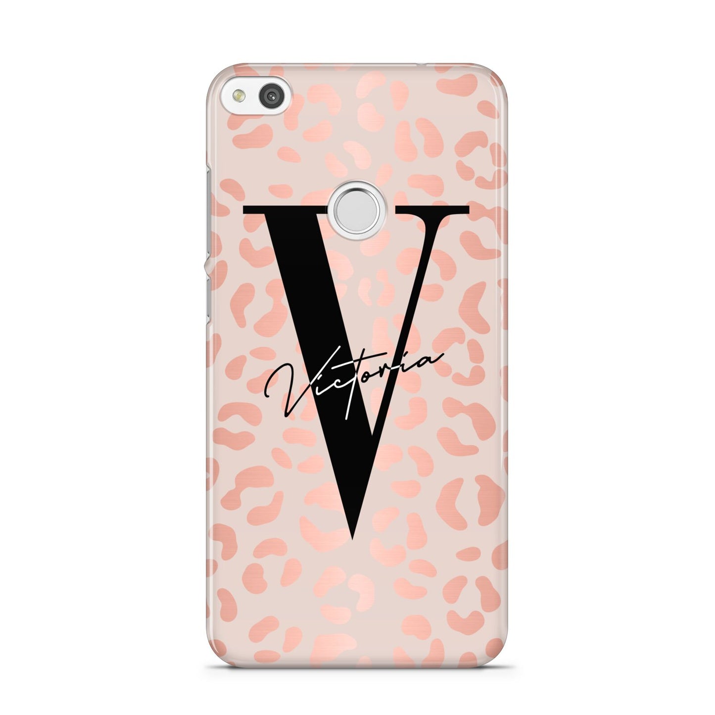 Personalised Leopard Print Rose Gold Huawei P8 Lite Case