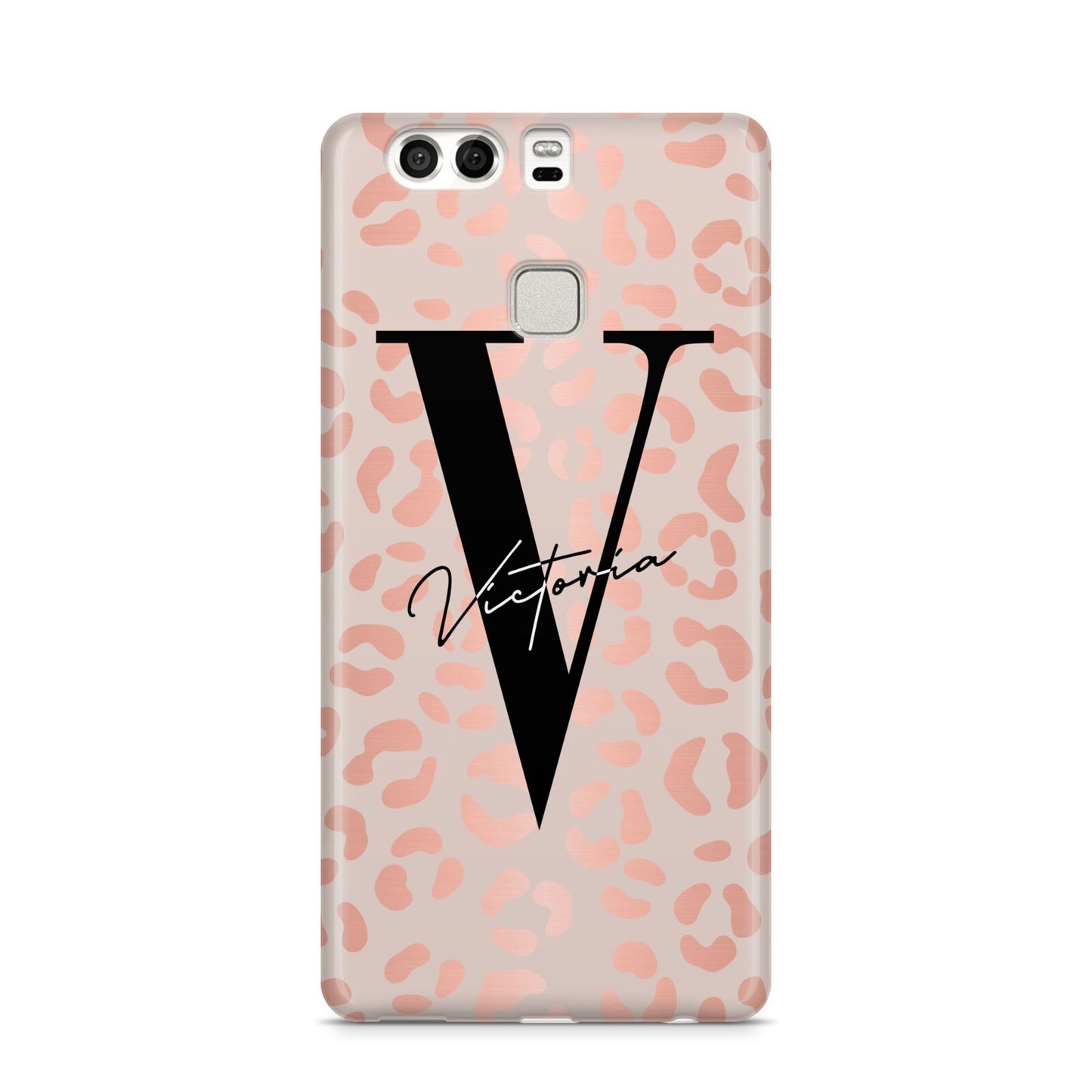 Personalised Leopard Print Rose Gold Huawei P9 Case