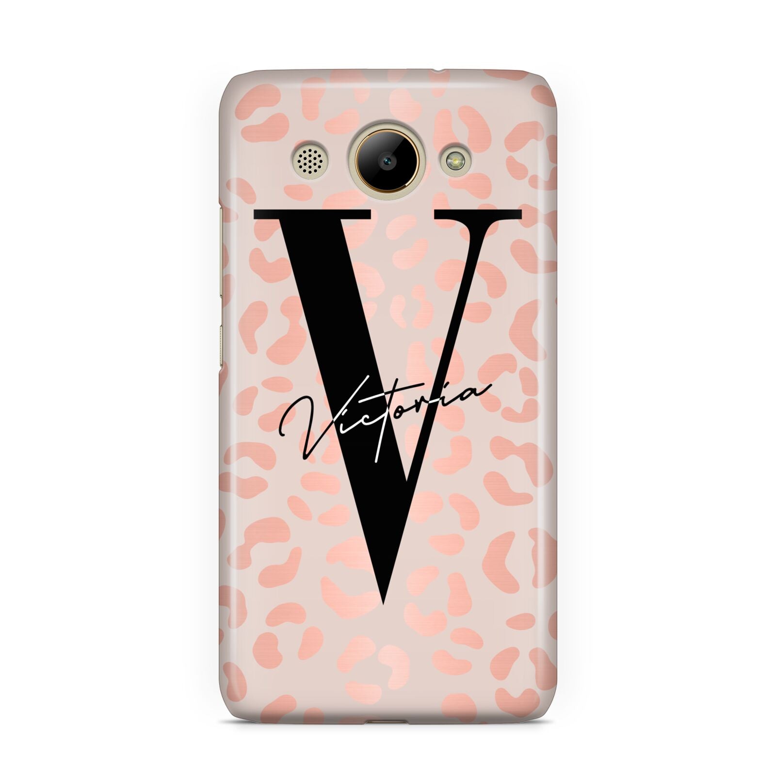 Personalised Leopard Print Rose Gold Huawei Y3 2017