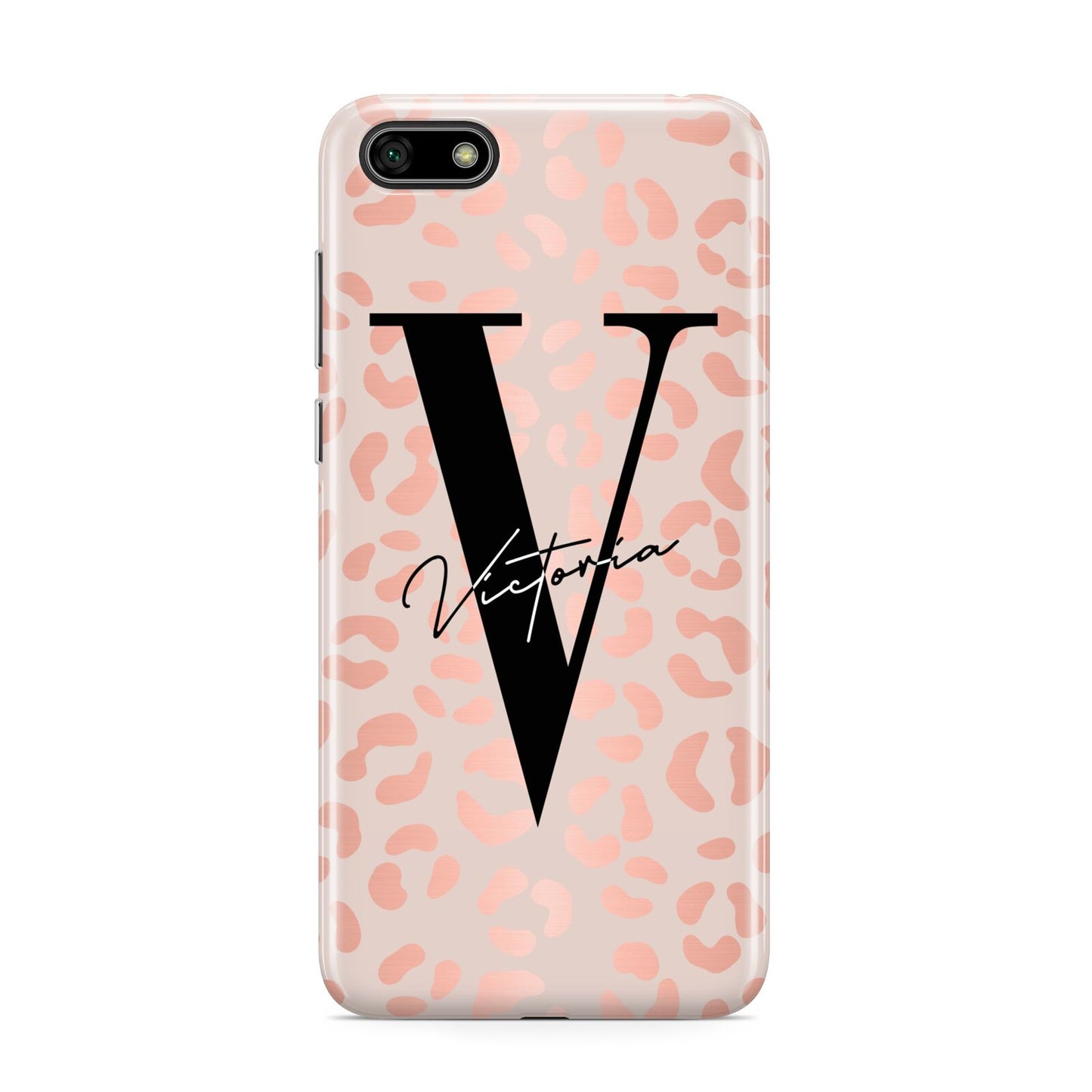 Personalised Leopard Print Rose Gold Huawei Y5 Prime 2018 Phone Case