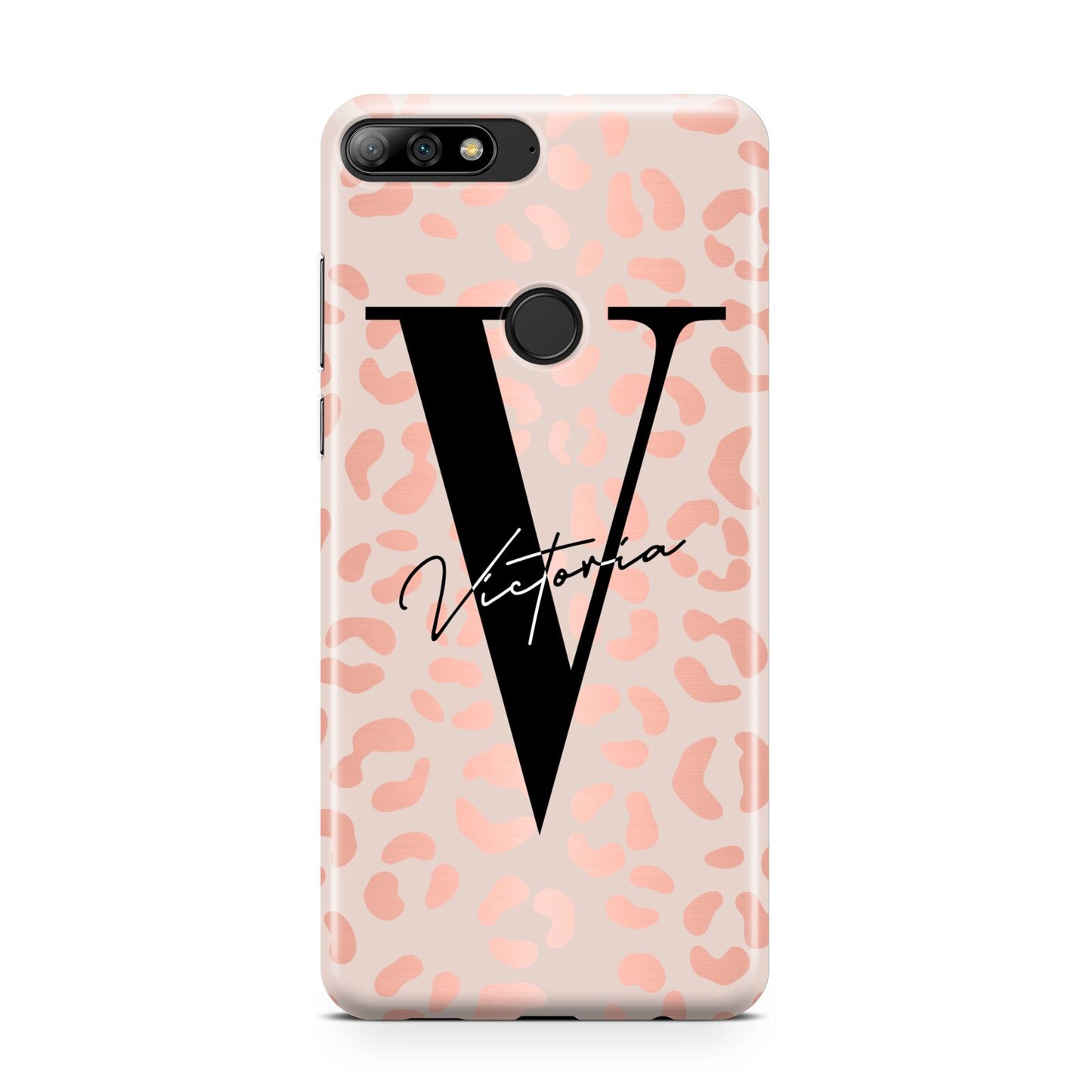 Personalised Leopard Print Rose Gold Huawei Y7 2018