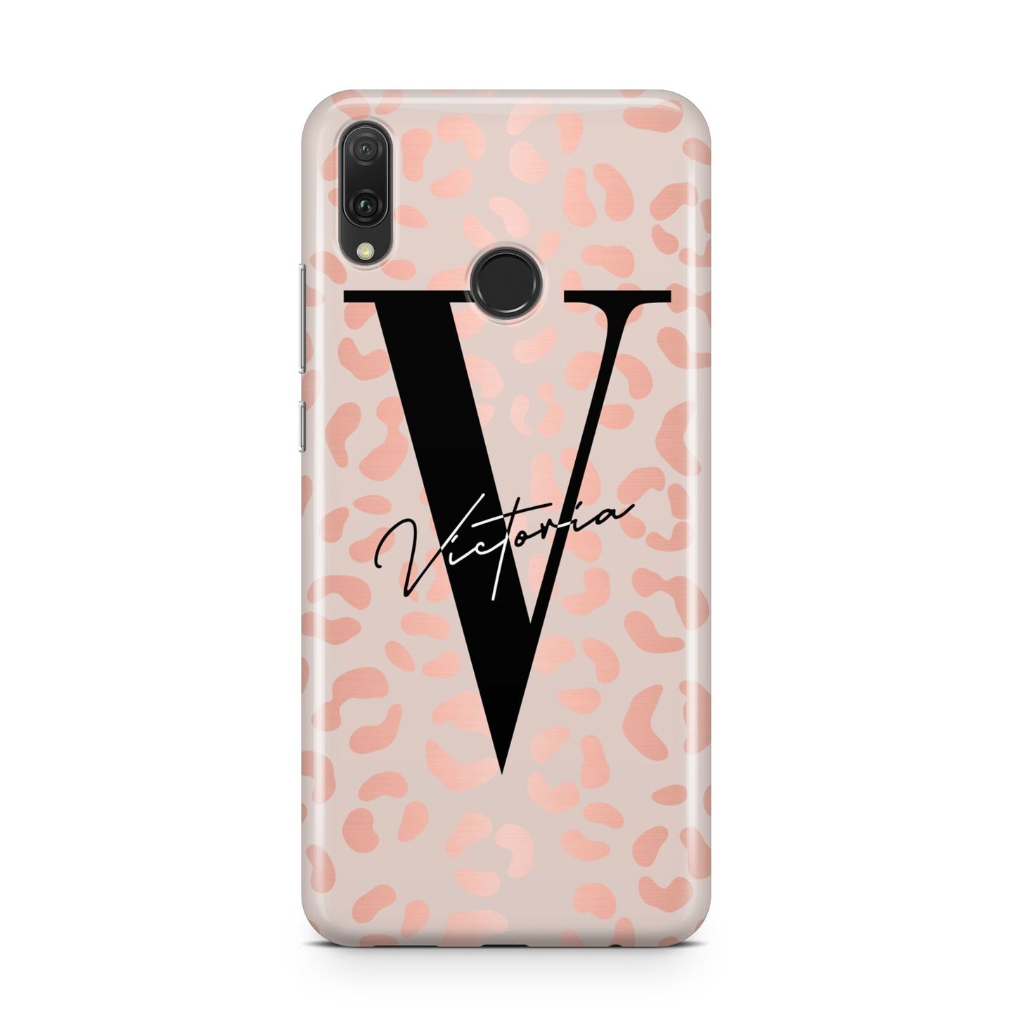 Personalised Leopard Print Rose Gold Huawei Y9 2019