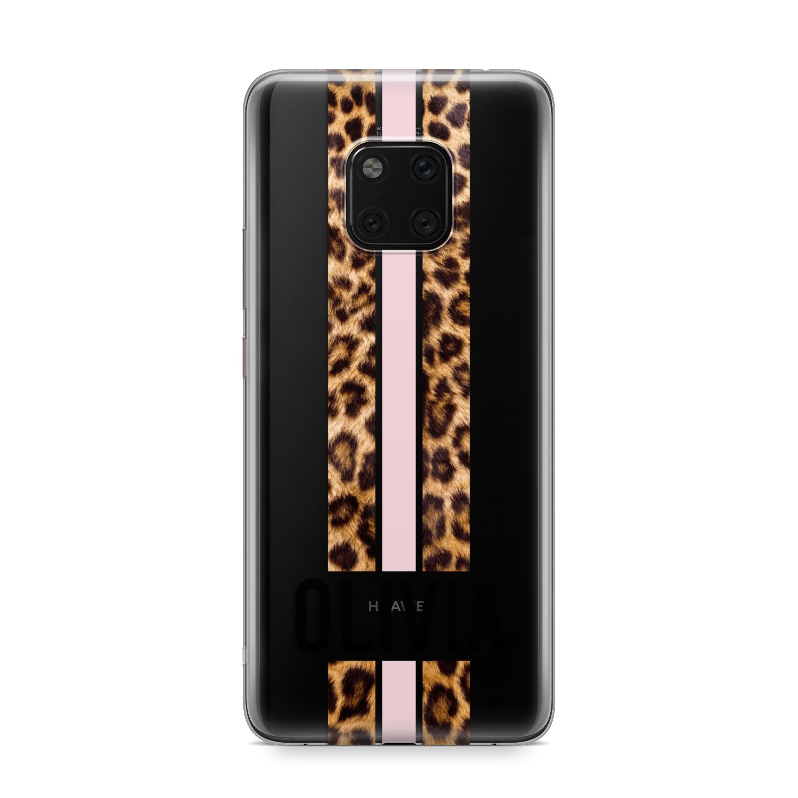 Personalised Leopard Print Stripe Huawei Mate 20 Pro Phone Case