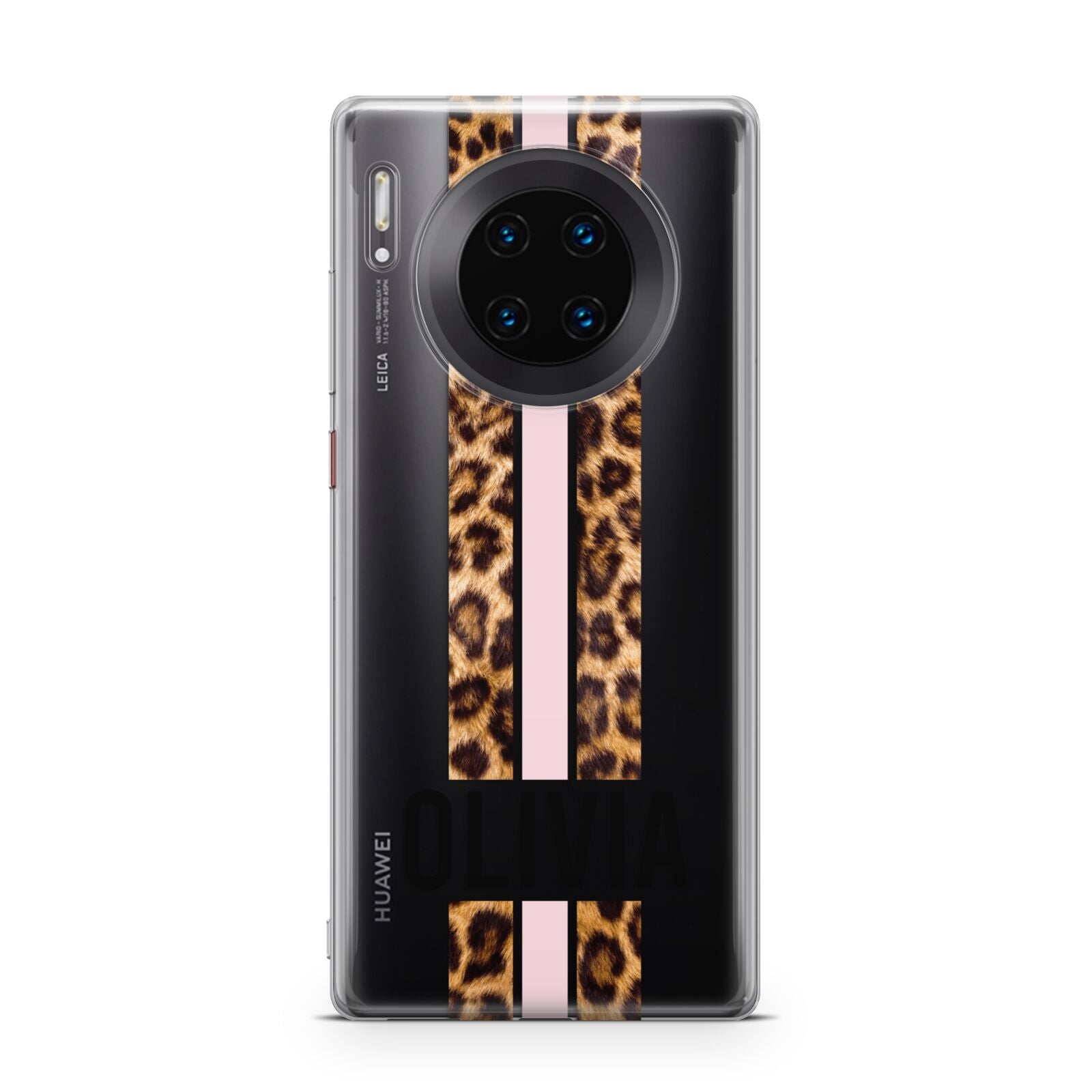 Personalised Leopard Print Stripe Huawei Mate 30 Pro Phone Case