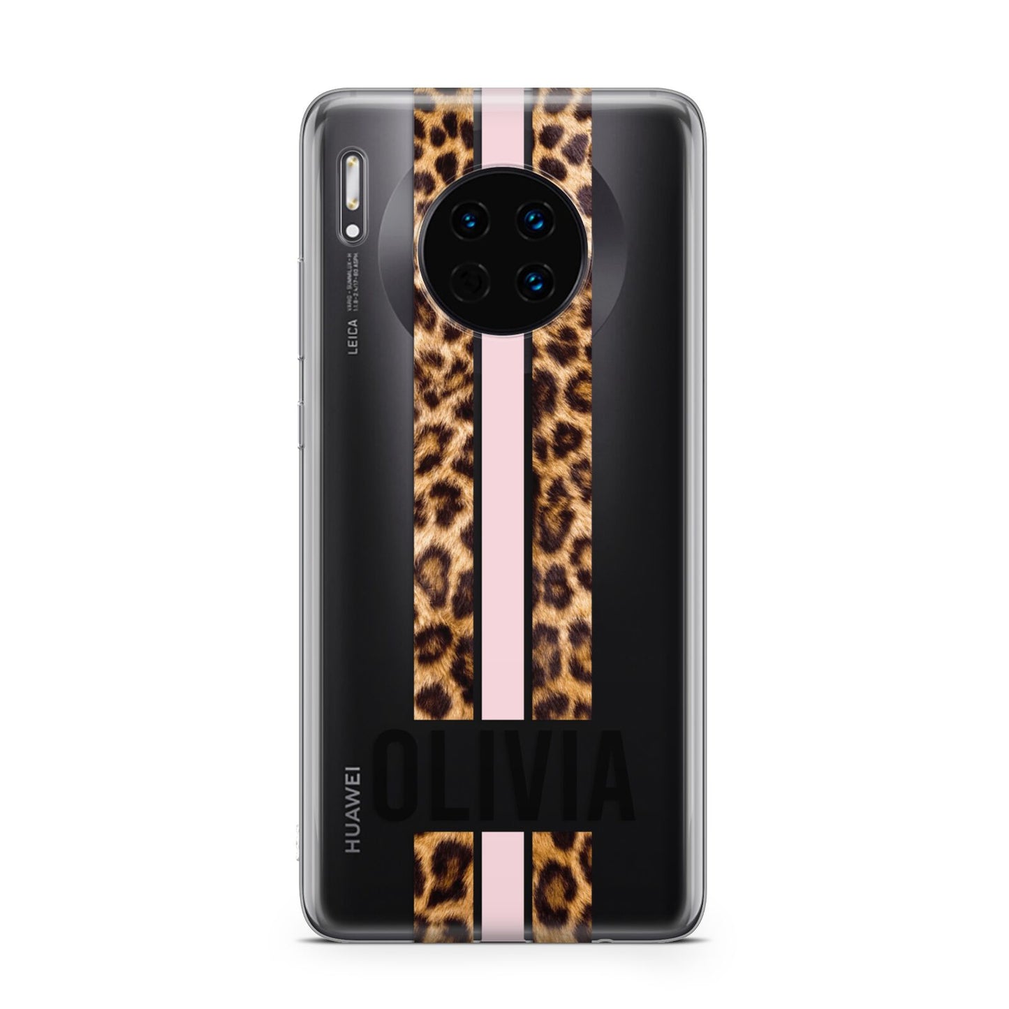 Personalised Leopard Print Stripe Huawei Mate 30