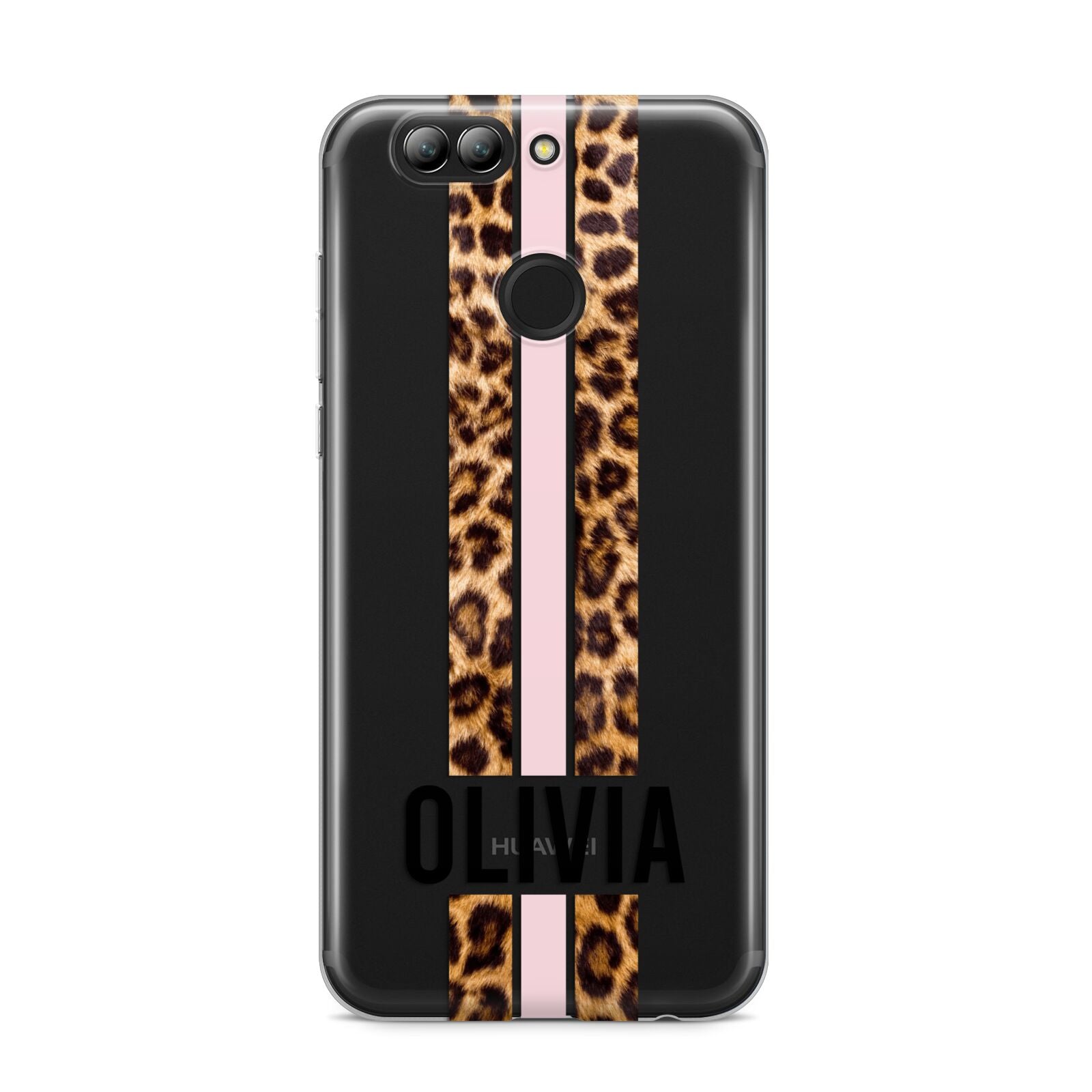 Personalised Leopard Print Stripe Huawei Nova 2s Phone Case