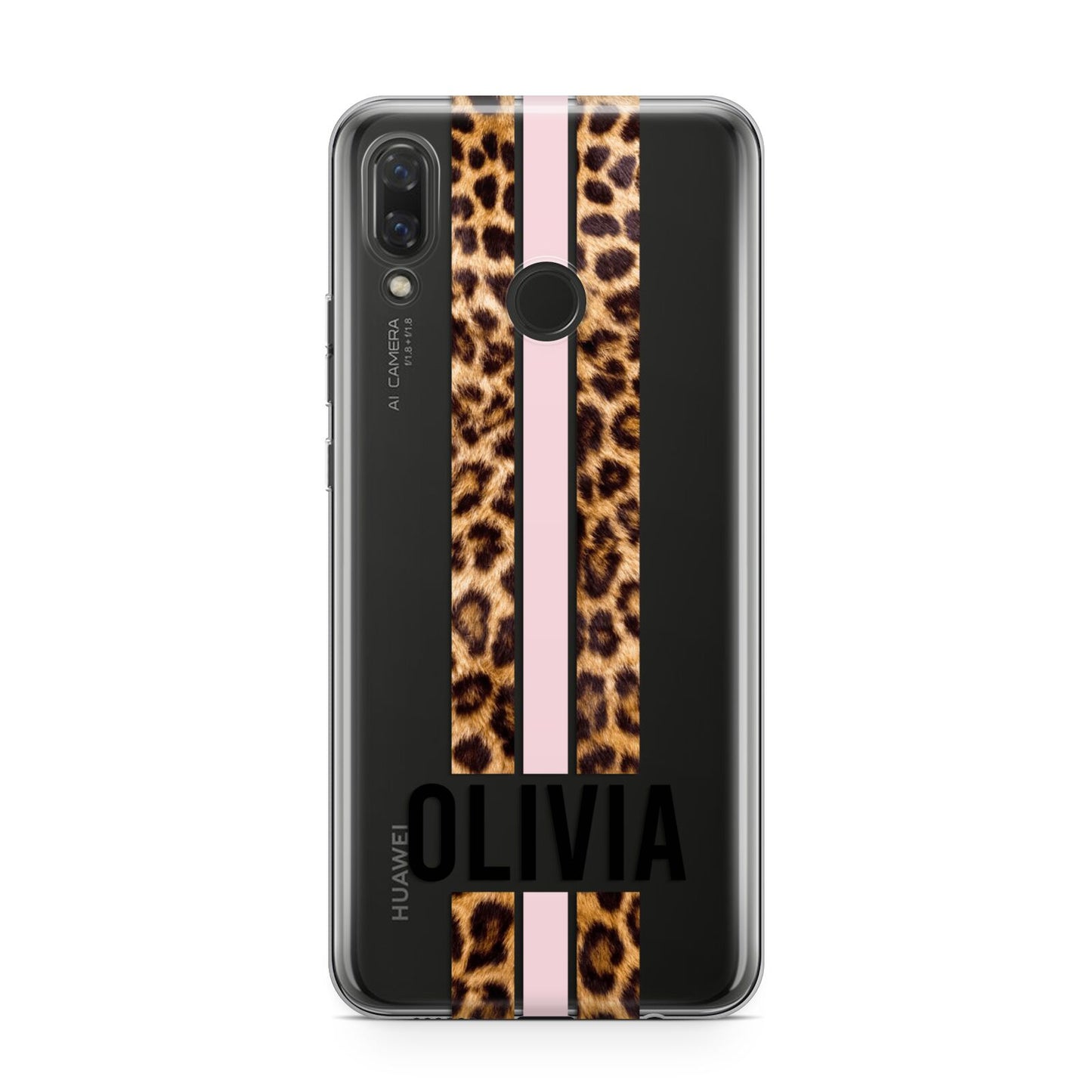 Personalised Leopard Print Stripe Huawei Nova 3 Phone Case