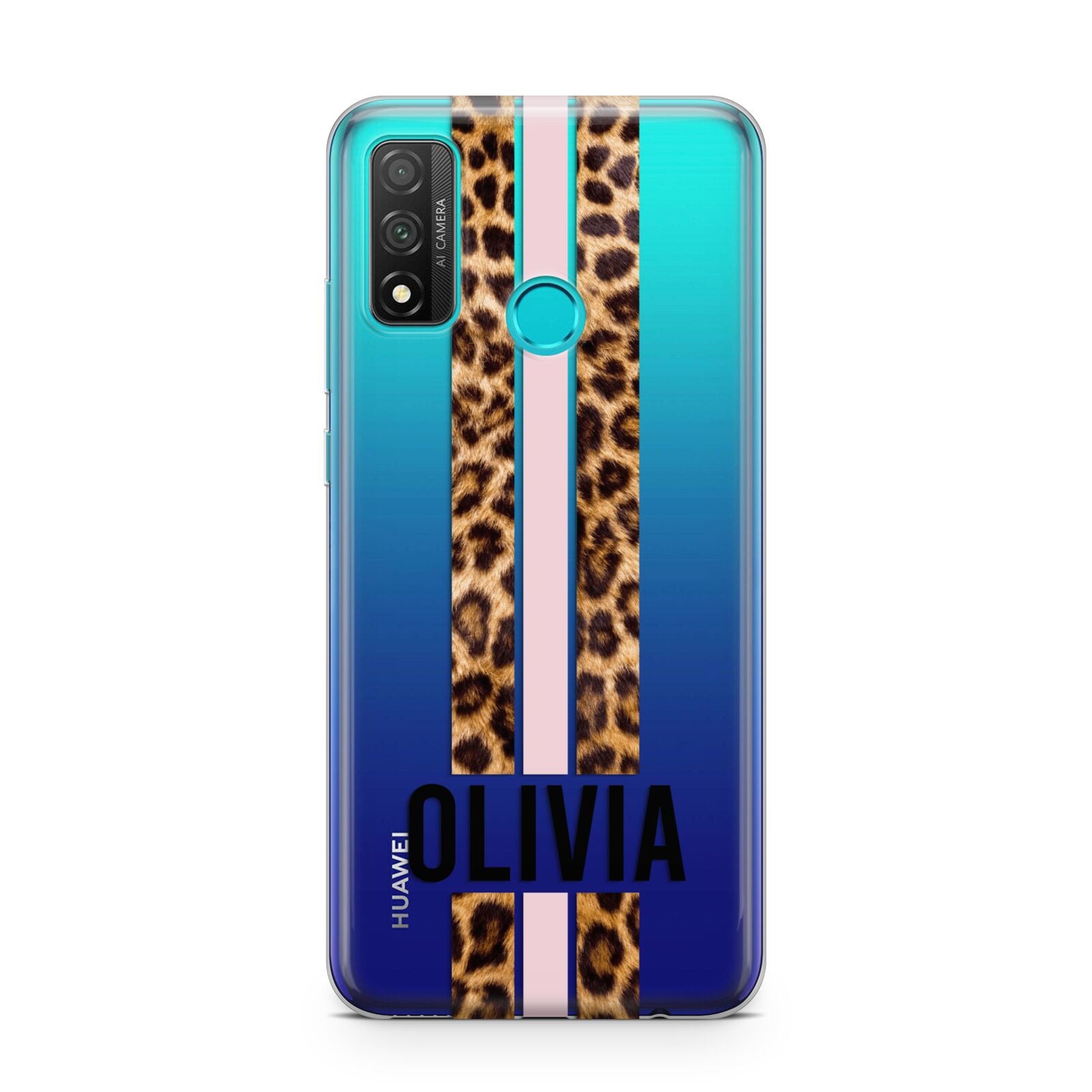 Personalised Leopard Print Stripe Huawei P Smart 2020