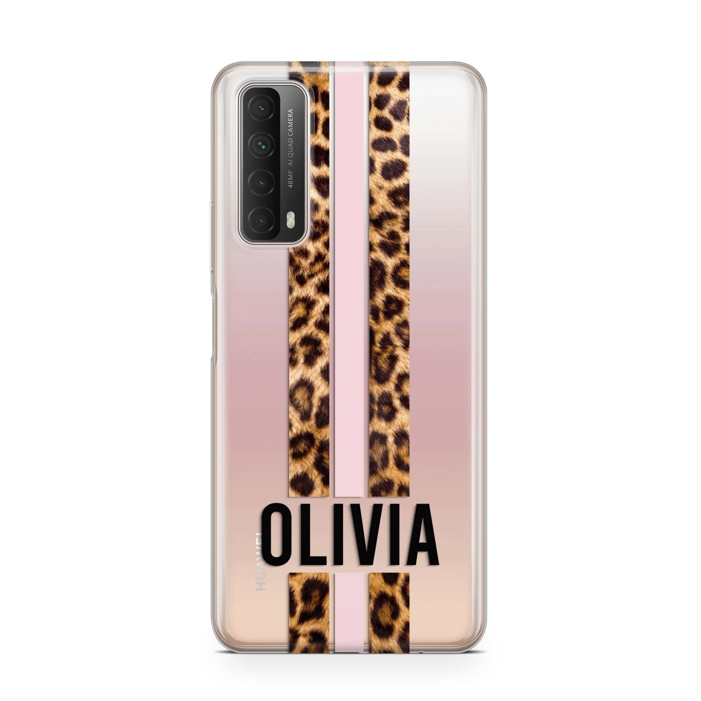 Personalised Leopard Print Stripe Huawei P Smart 2021