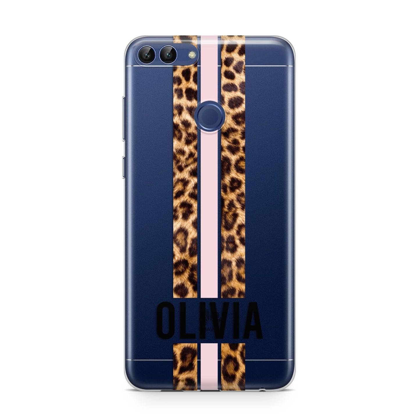 Personalised Leopard Print Stripe Huawei P Smart Case